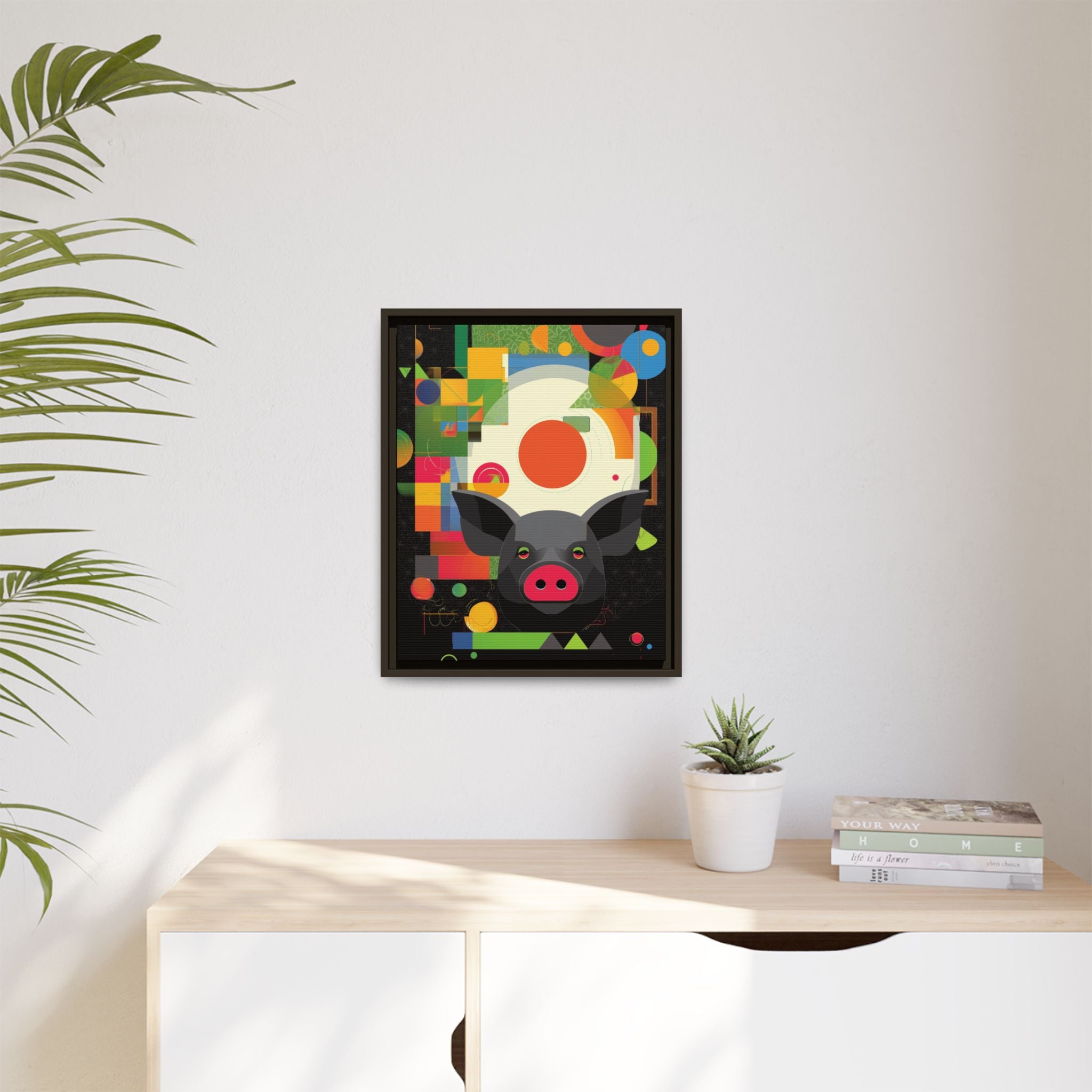Prismatic Pig: Geometric Abstract Design, Digital Graphic Art Illustration   |    Custom Orders Available
