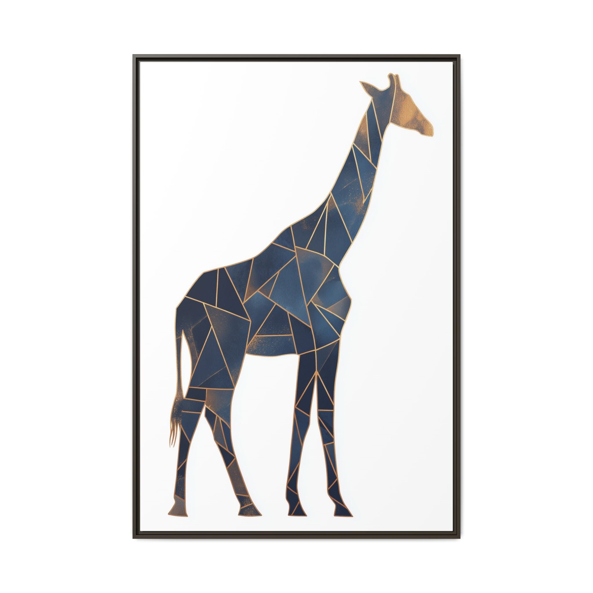 Fragmented Giraffe: Geometric Mosaic Art, Contemporary Blue Silhouette   |  Personalized & Custom Orders Available
