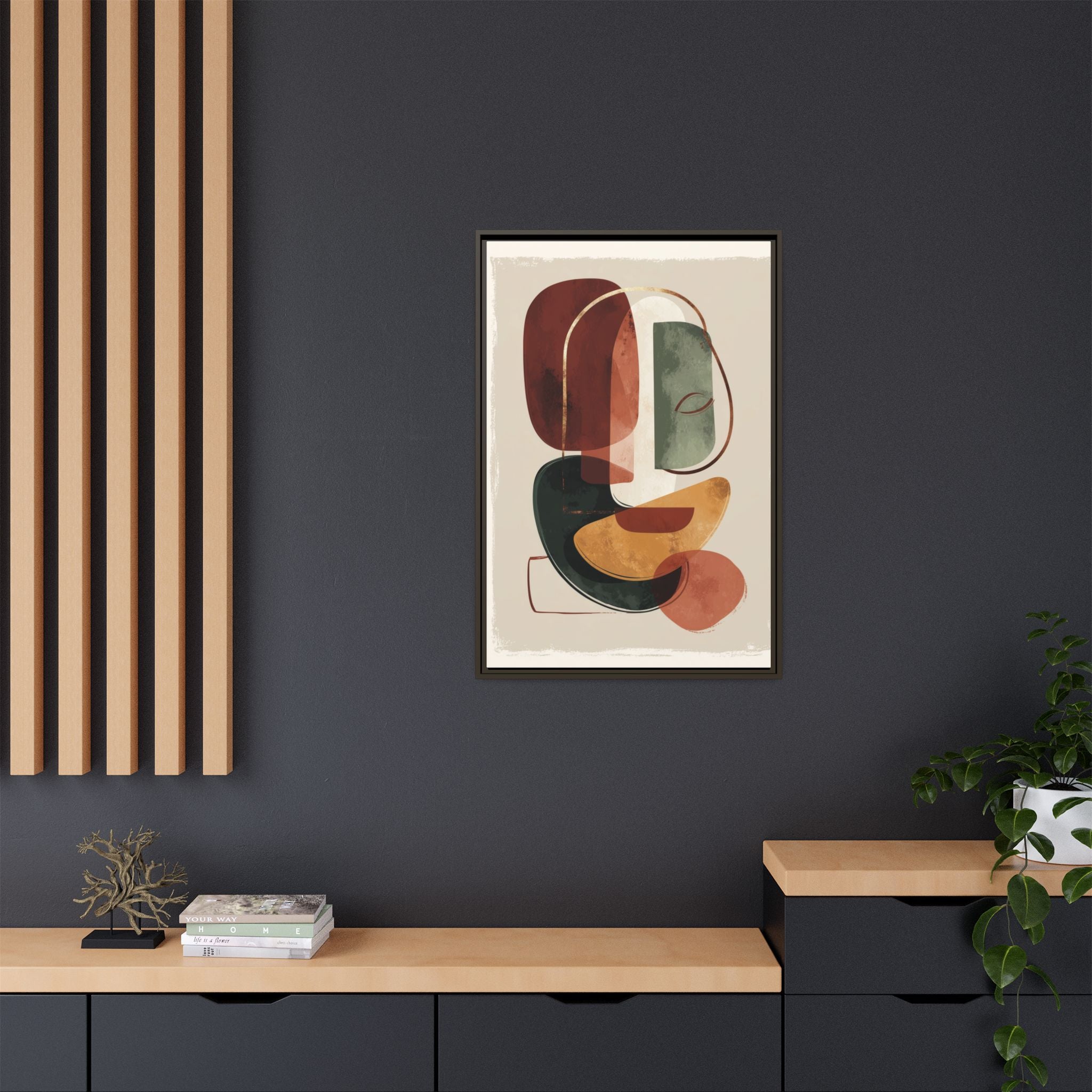 Layered Geometries: Mid-Century Modern Composition, Organic Abstract Design, Translucent Intersecting Shapes   |   Custom Orders Accepted