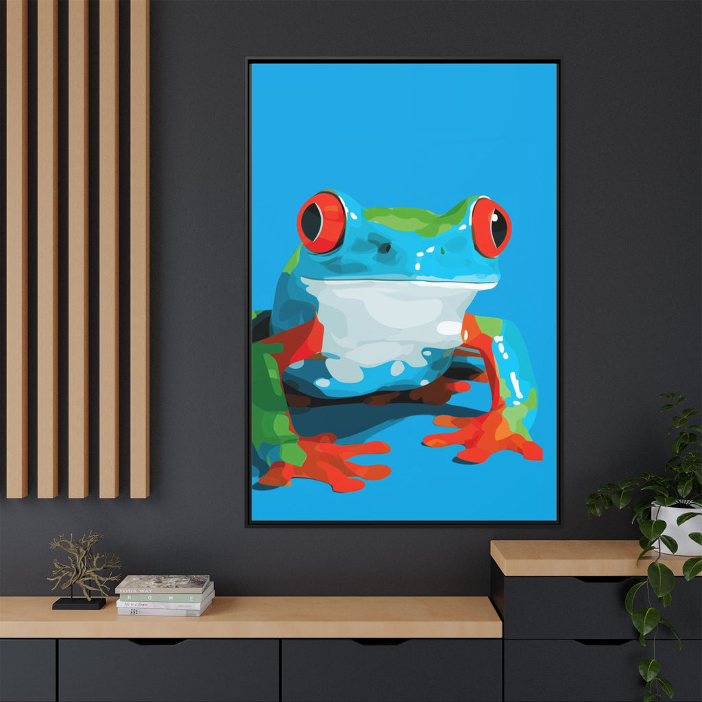 Amphibian Geometry: Red-Eyed Tree Frog Portrait, Pop Art Digital Illustration   |    Custom Orders Available