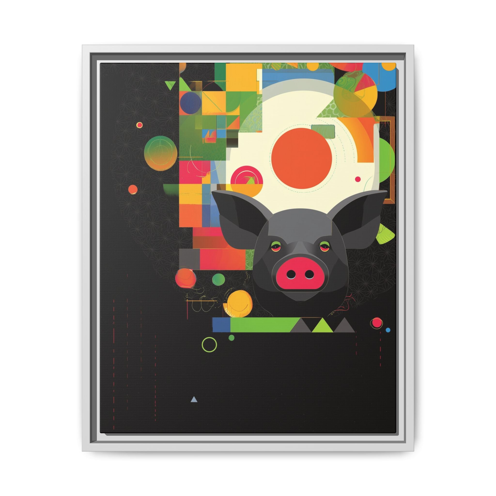 Prismatic Porcine: Geometric Digital Art, Cubist Pop Pig Portrait   |  Personalized & Custom Orders Available