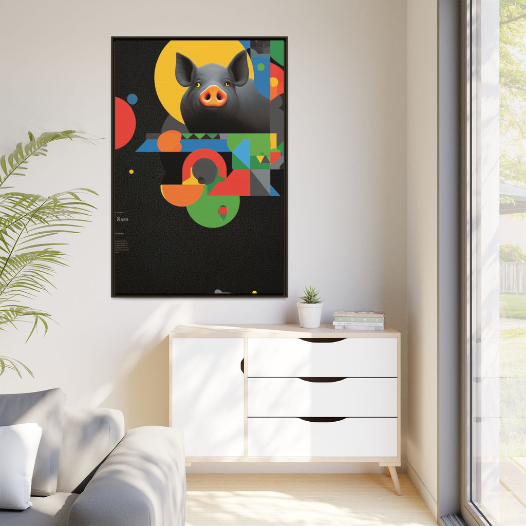Geometric Pig Poster: Abstract Graphic Design, Colorful Modernist Composition   |    Custom Orders Available