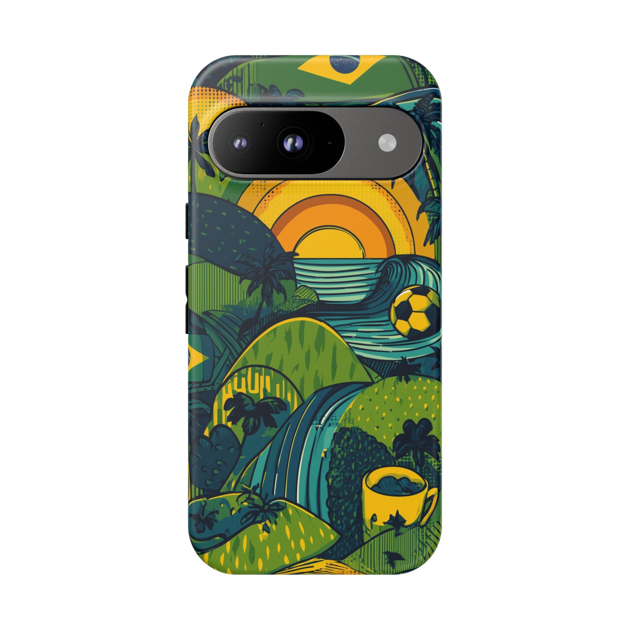 Brazil Tough Cases: Sporty Tropical Phone Case, Fun Beach Vibe Phone Accessory, Summer Travel Gift, Colorful Phone Cover, Casual Style Tech