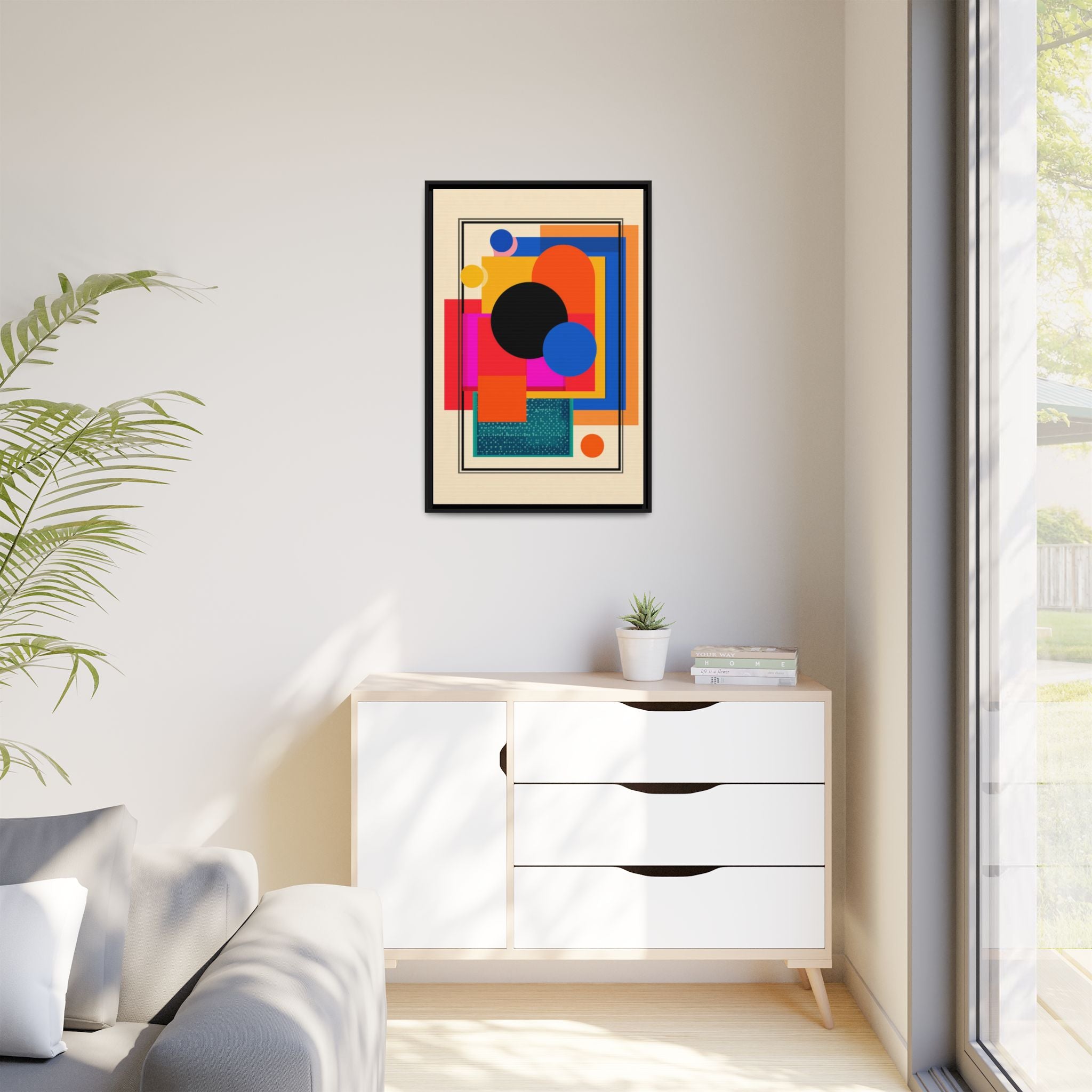Geometric Harmony: Abstract Color Blocks, Mid-Century Modern Design, Minimalist Art Composition   |   Custom Orders Accepted