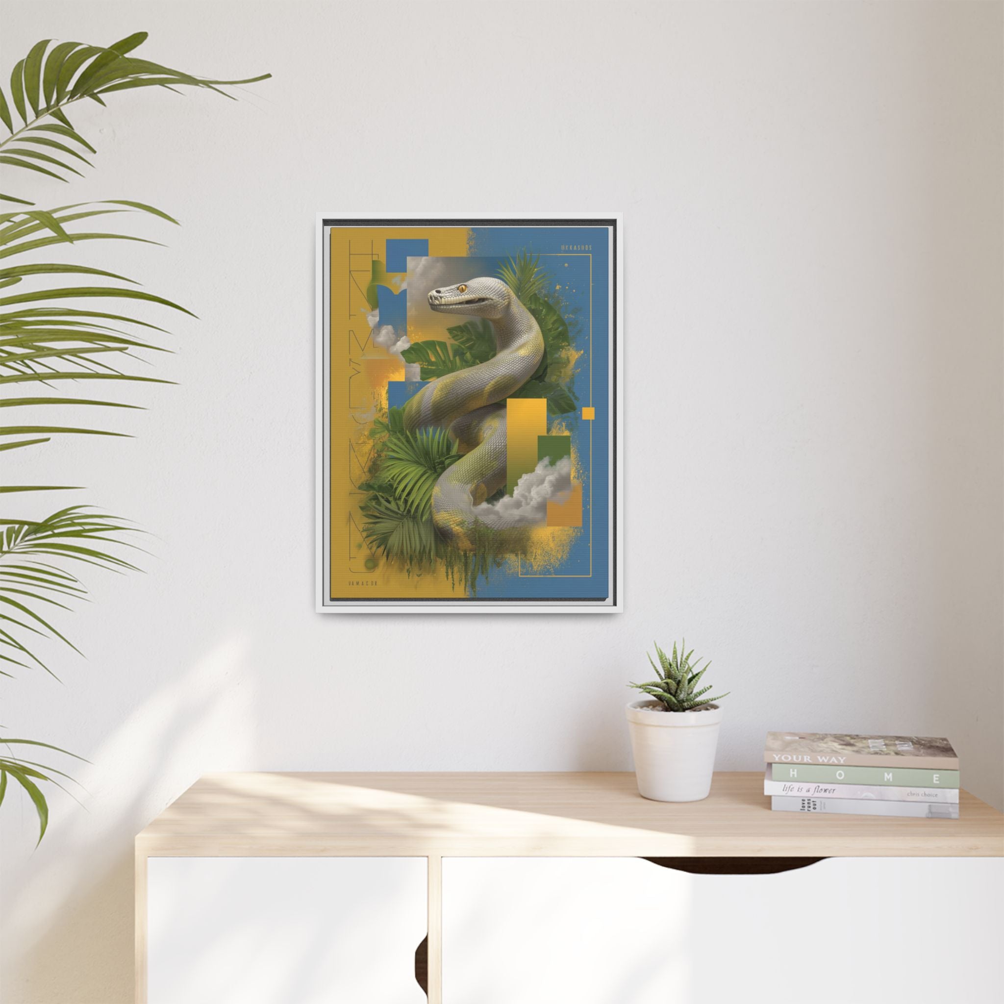 Serpent of Surreal Geometries: Tropical Hyperrealism, Digital Snake Illustration   |    Custom Orders Available