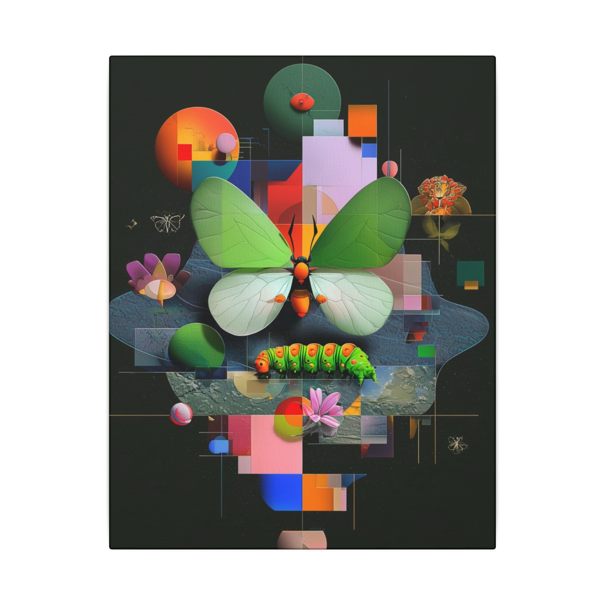 Metamorphosis of Geometry: Abstract Digital Butterfly Composition, Geometric Nature Art   |    Custom Orders Available