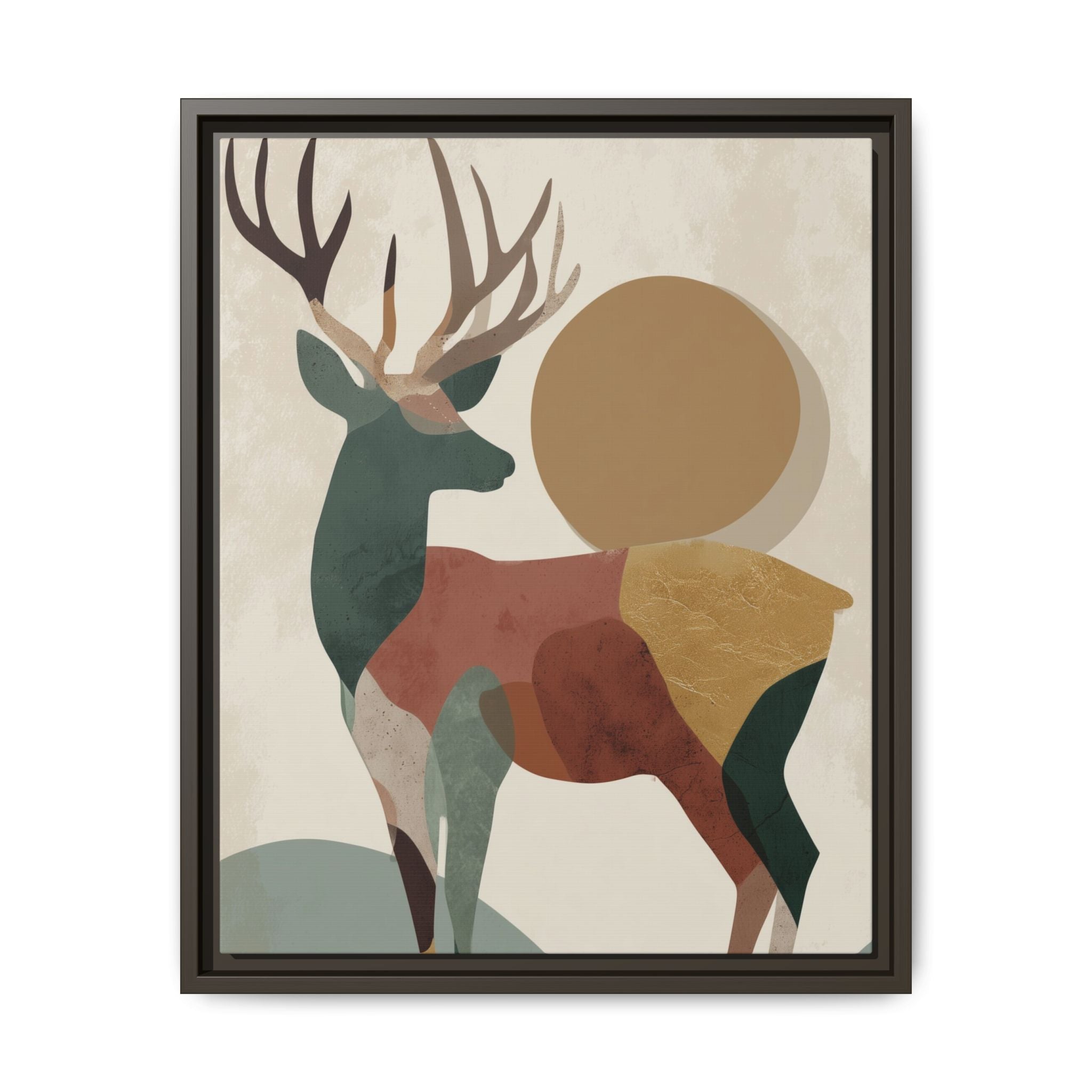 Geometric Deer Mosaic Framed Print : Modern Abstract Wildlife Art, Minimalist Nature Print   |  Personalized & Custom Orders Available