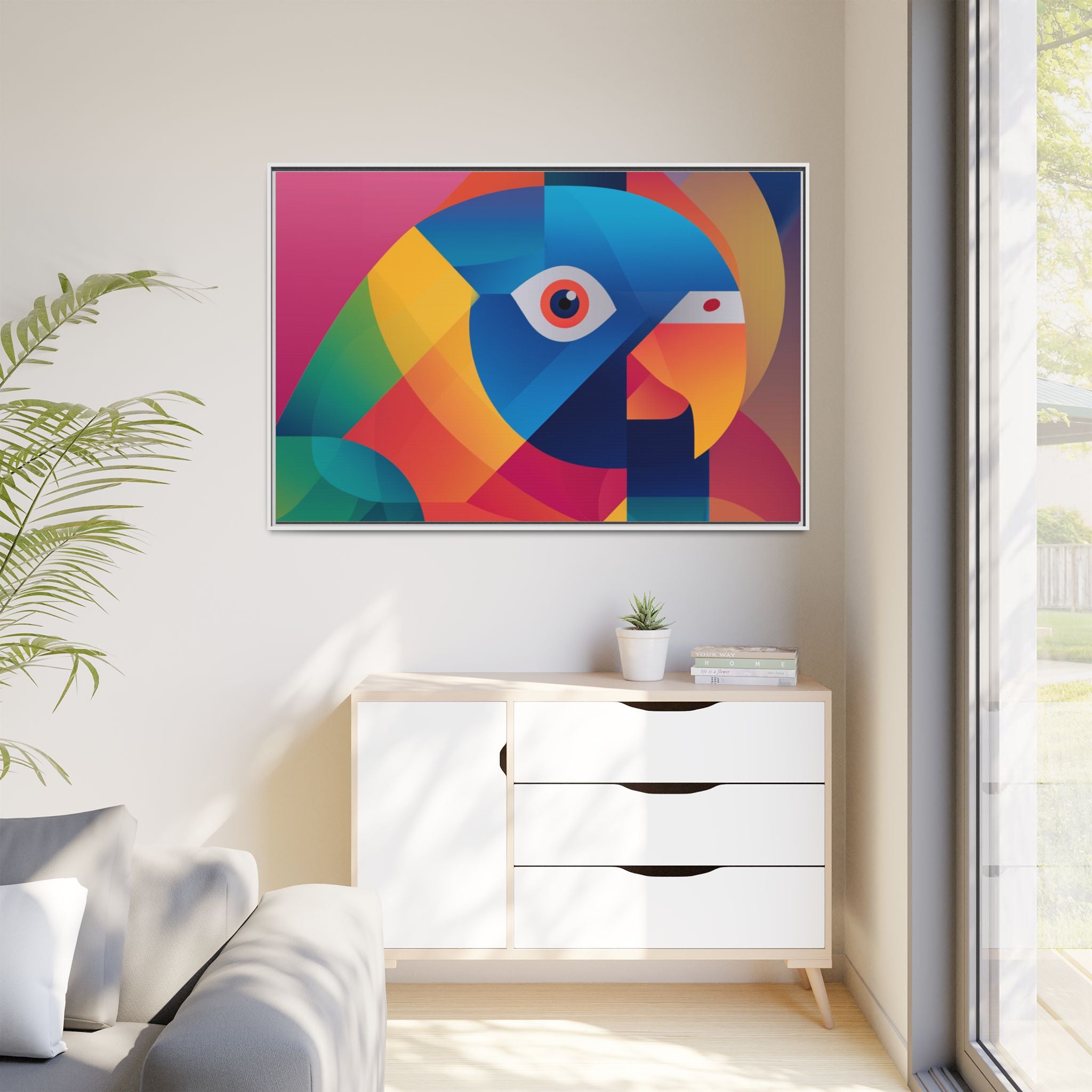 Prismatic Parrot: Cubist Deconstruction, Geometric Color Explosion   |  Personalized & Custom Orders Available