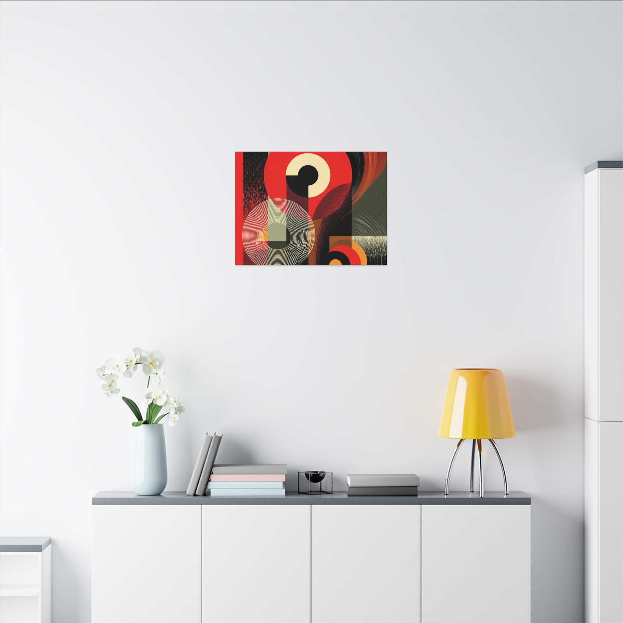 Geometric Convergence: Mid-Century Modern Abstract, Constructivist Design Principles, Bold Chromatic Composition   |   Custom Orders