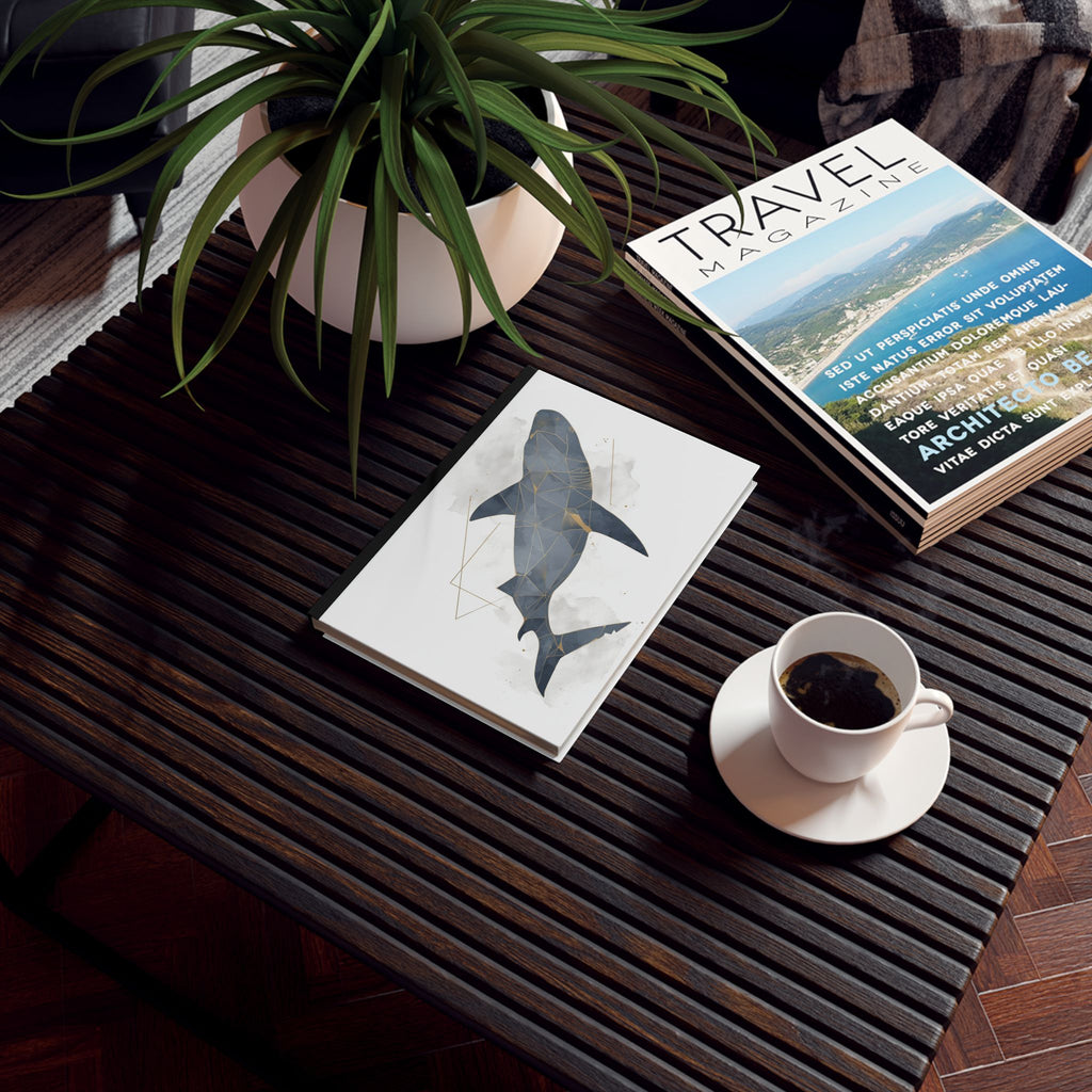 Personalized Shark Journal    |  Geometric Shark: Prismatic Marine Abstraction, Polygonal Wildlife Art, Contemporary Nautical Design