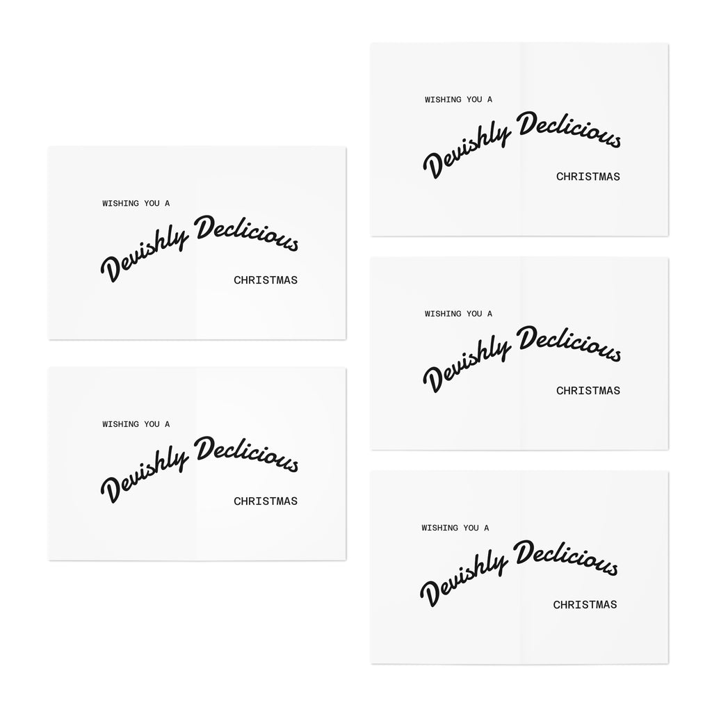 Christmas Greeting Cards 5-Pack | Barbeque BBQ Devil Christmas, Gift for Dad