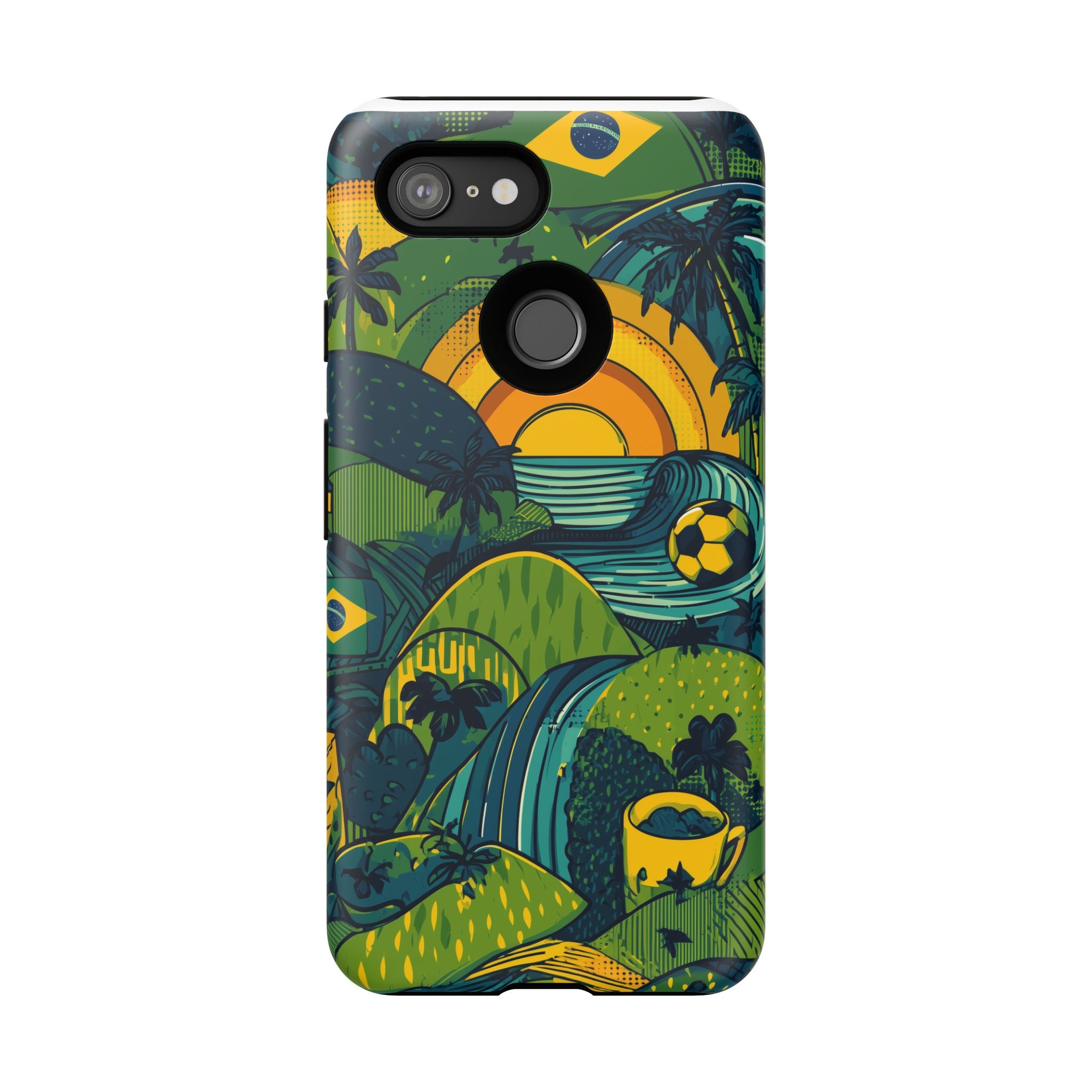 Brazil Tough Cases: Sporty Tropical Phone Case, Fun Beach Vibe Phone Accessory, Summer Travel Gift, Colorful Phone Cover, Casual Style Tech