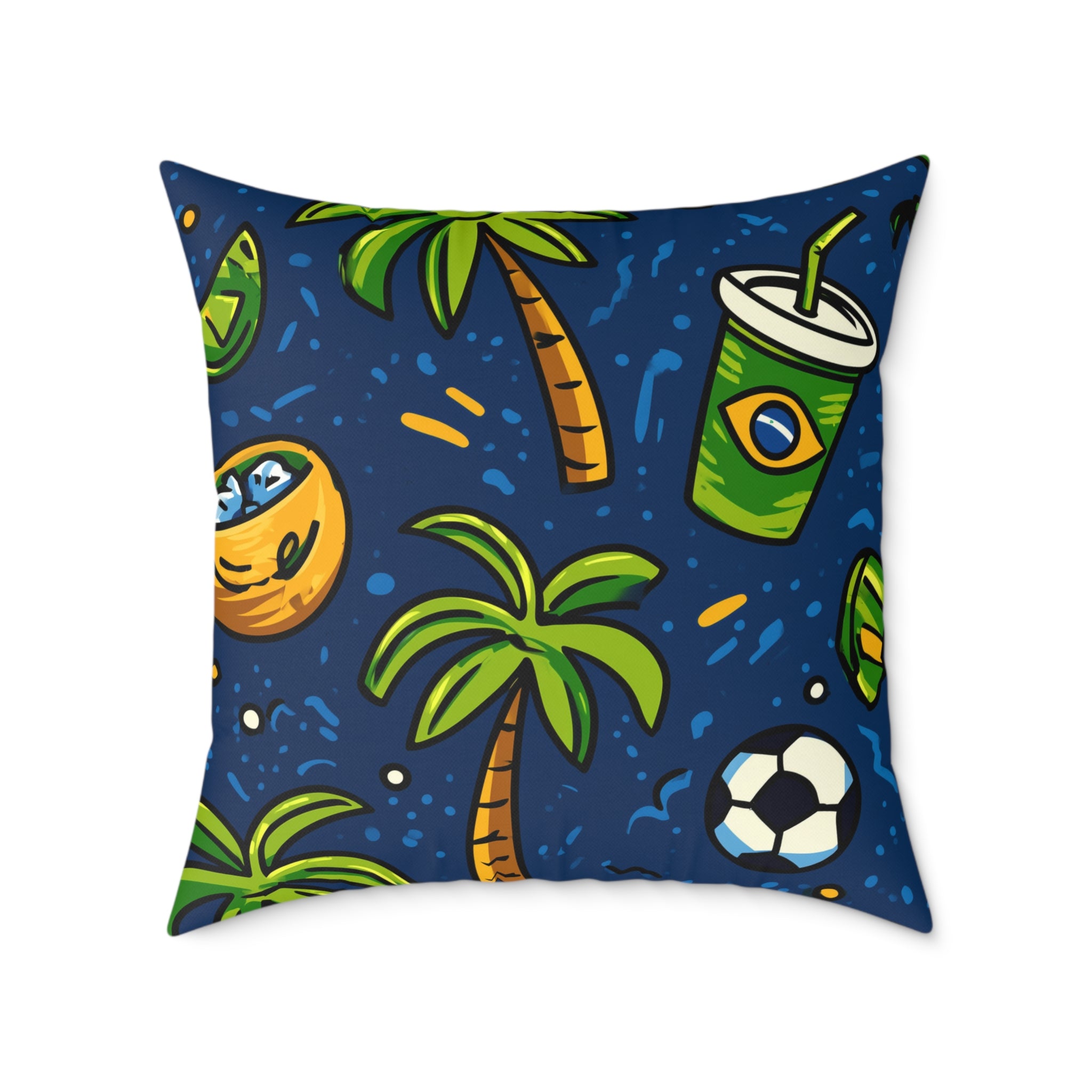 Brazil-Themed Square Poly Canvas Pillow, Boho Decorative Cushion, Living Room Accent, Gift for Nature Lovers, Eco-Friendly [...]