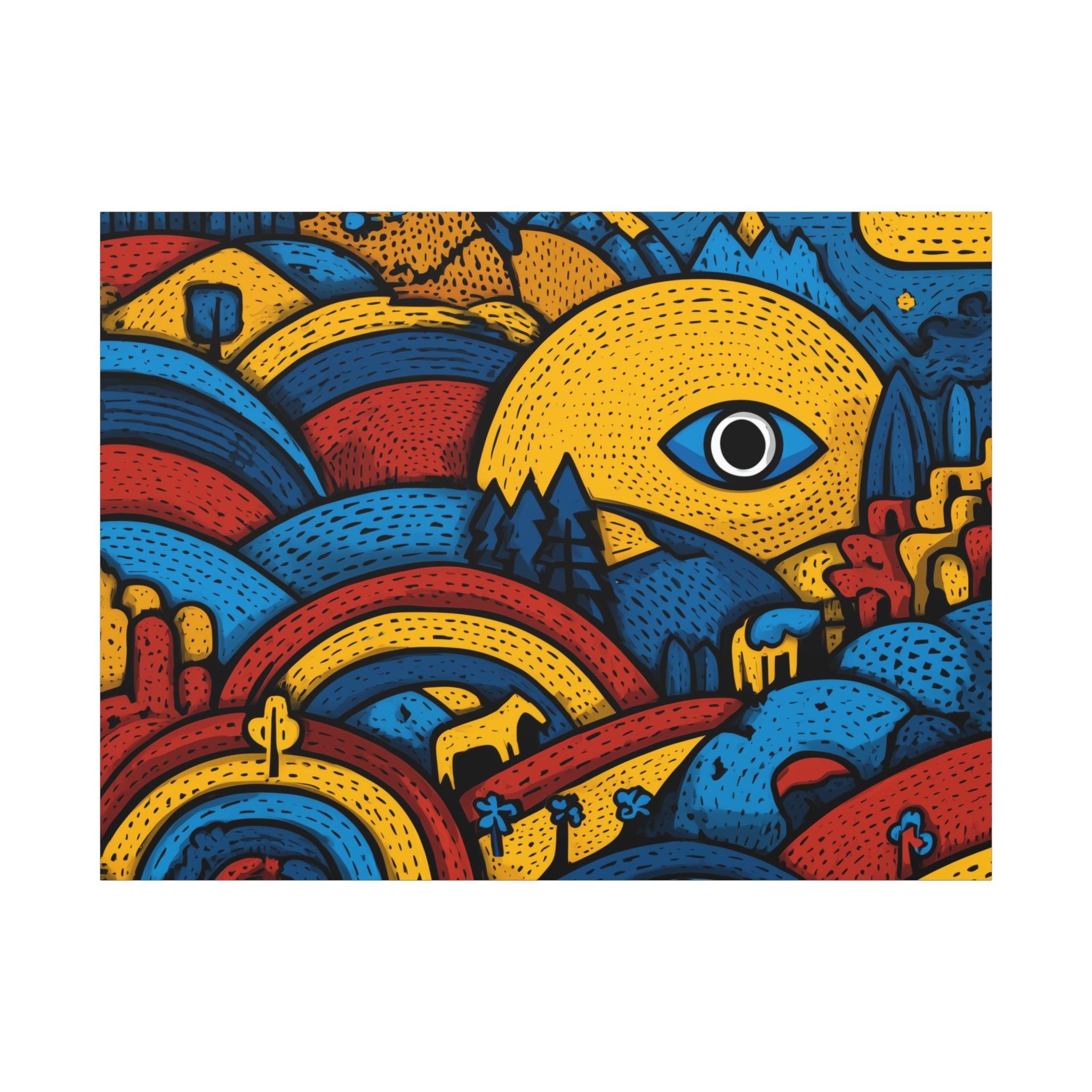 Colorful Landscape Canvas Artwork, Abstract Wall Decor, Home Wall Art, Boho Decor, Eye-catching Art for Living Room