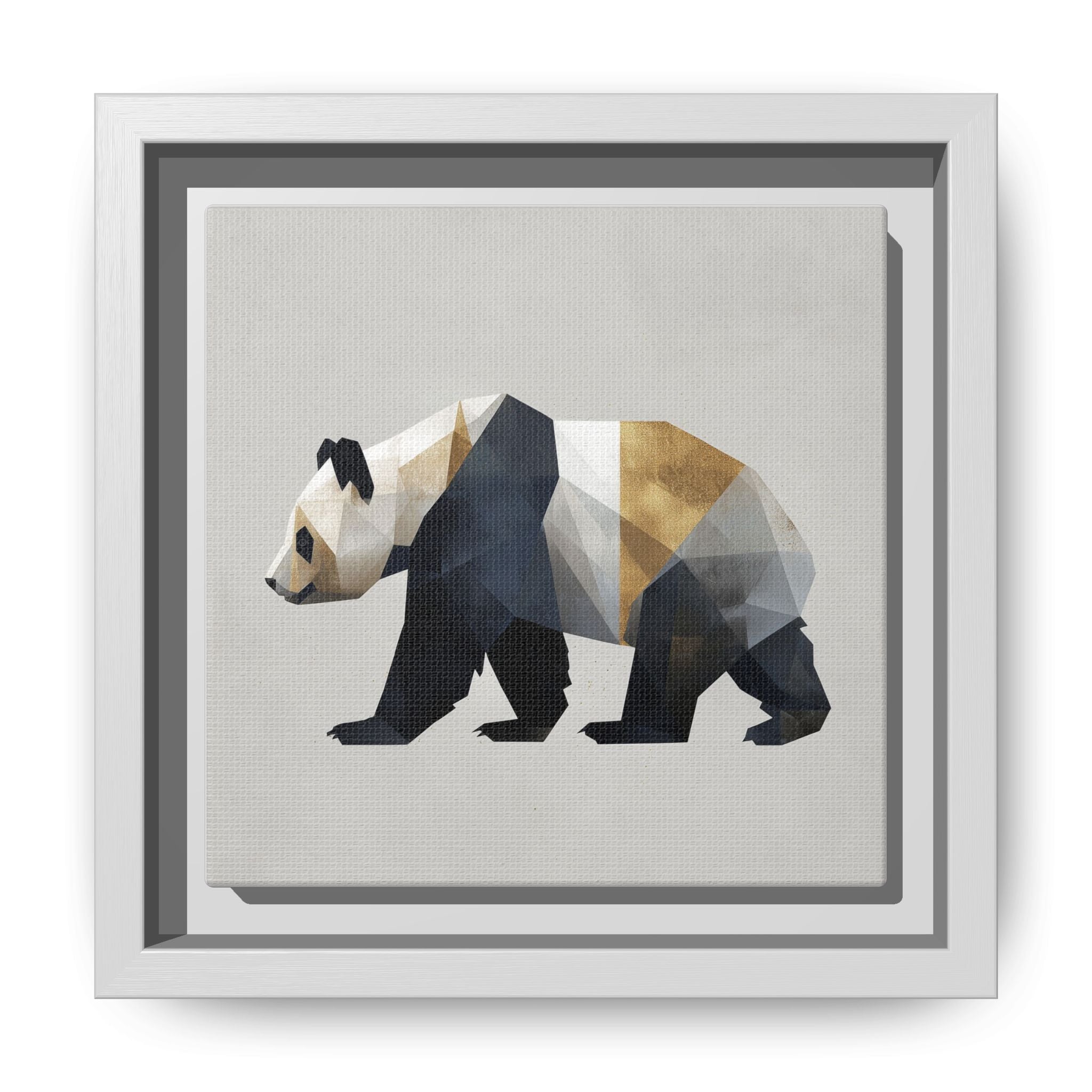 Geometric Panda: Low-Poly Digital Art, Metallic Contemporary Design   |  Personalized & Custom Orders Available