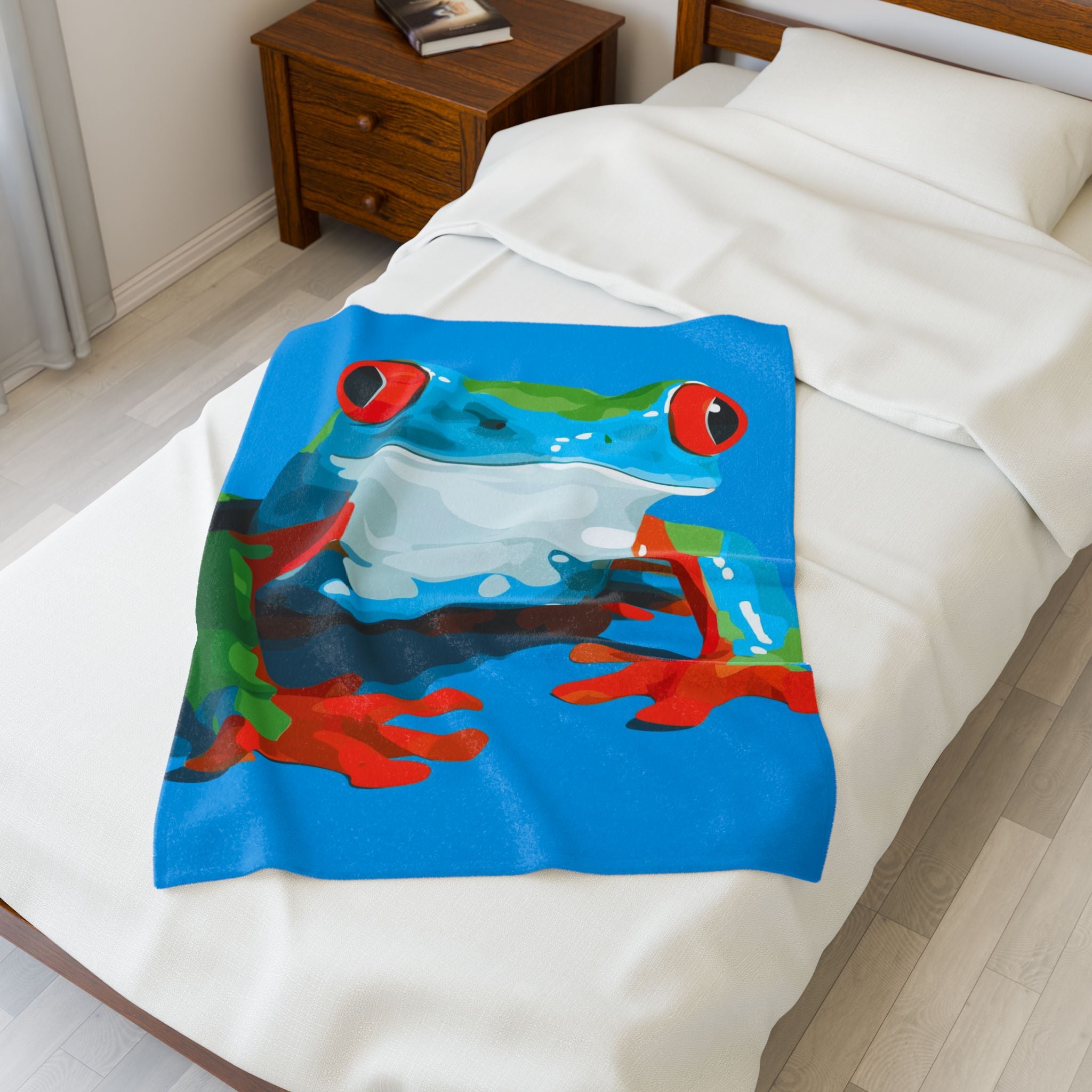 Amphibian Geometry: Vibrant Red-Eyed Tree Frog, Geometric Digital Illustration   |    Custom Orders Available