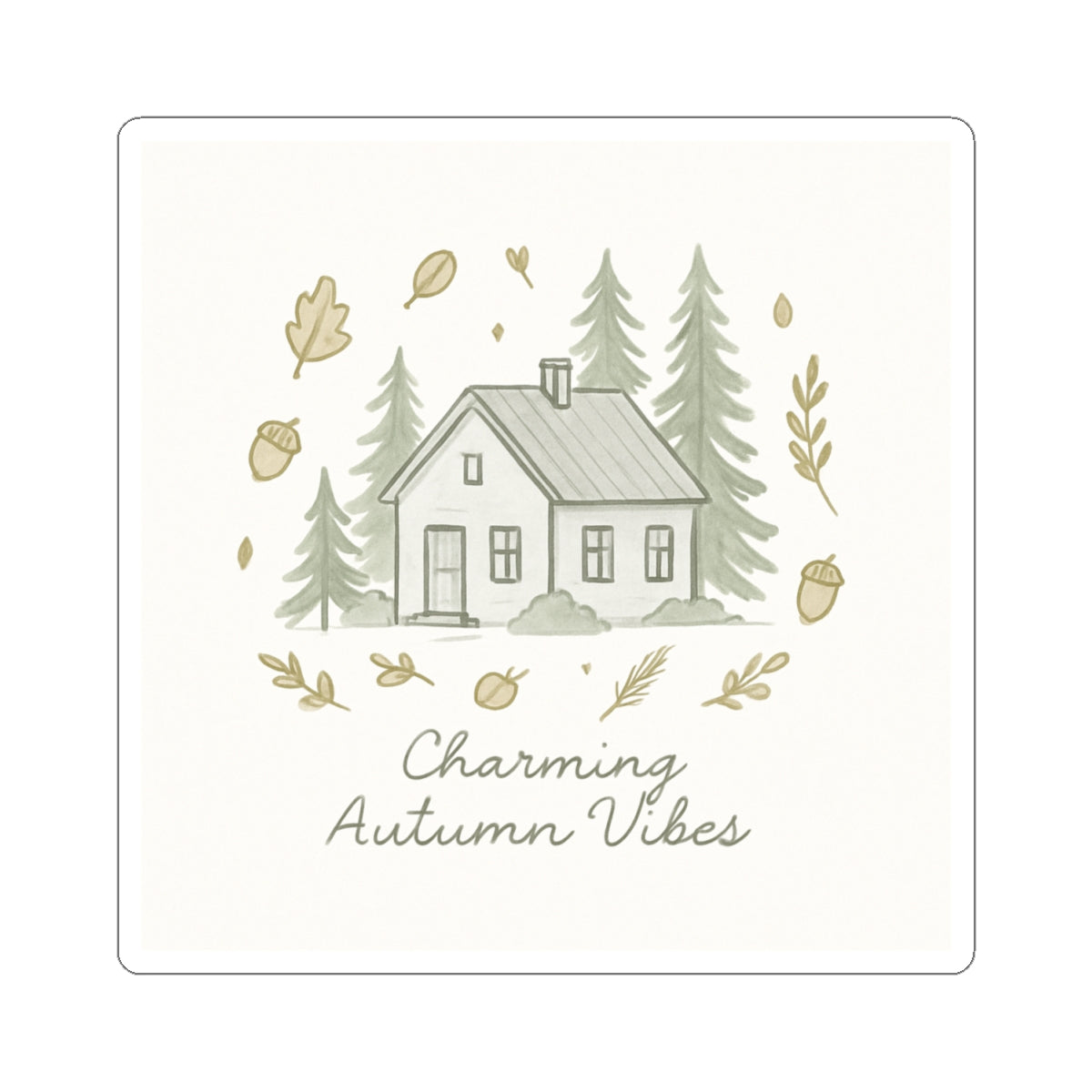 Sticker Set - Autumn Cabin Camping Vibes Kiss-Cut Stickers