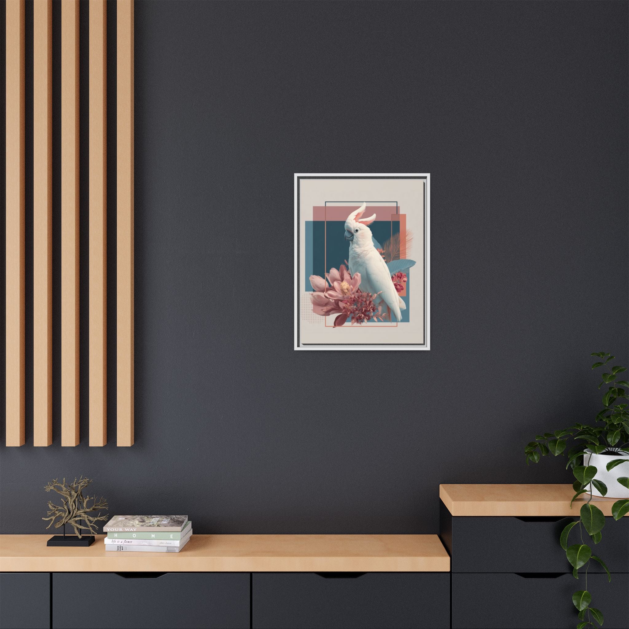 Ethereal Cockatoo: Geometric Wildlife Art, Digital Nature Portrait   |    Custom Orders Available