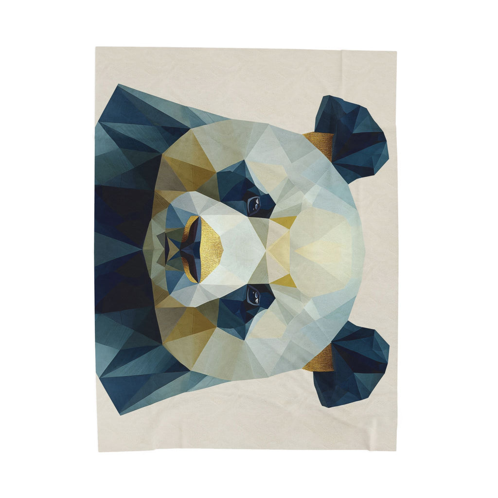 Geometric Panda Blanket : Low-Poly Digital Art, Contemporary Wildlife Illustration   |  Personalized & Custom Orders