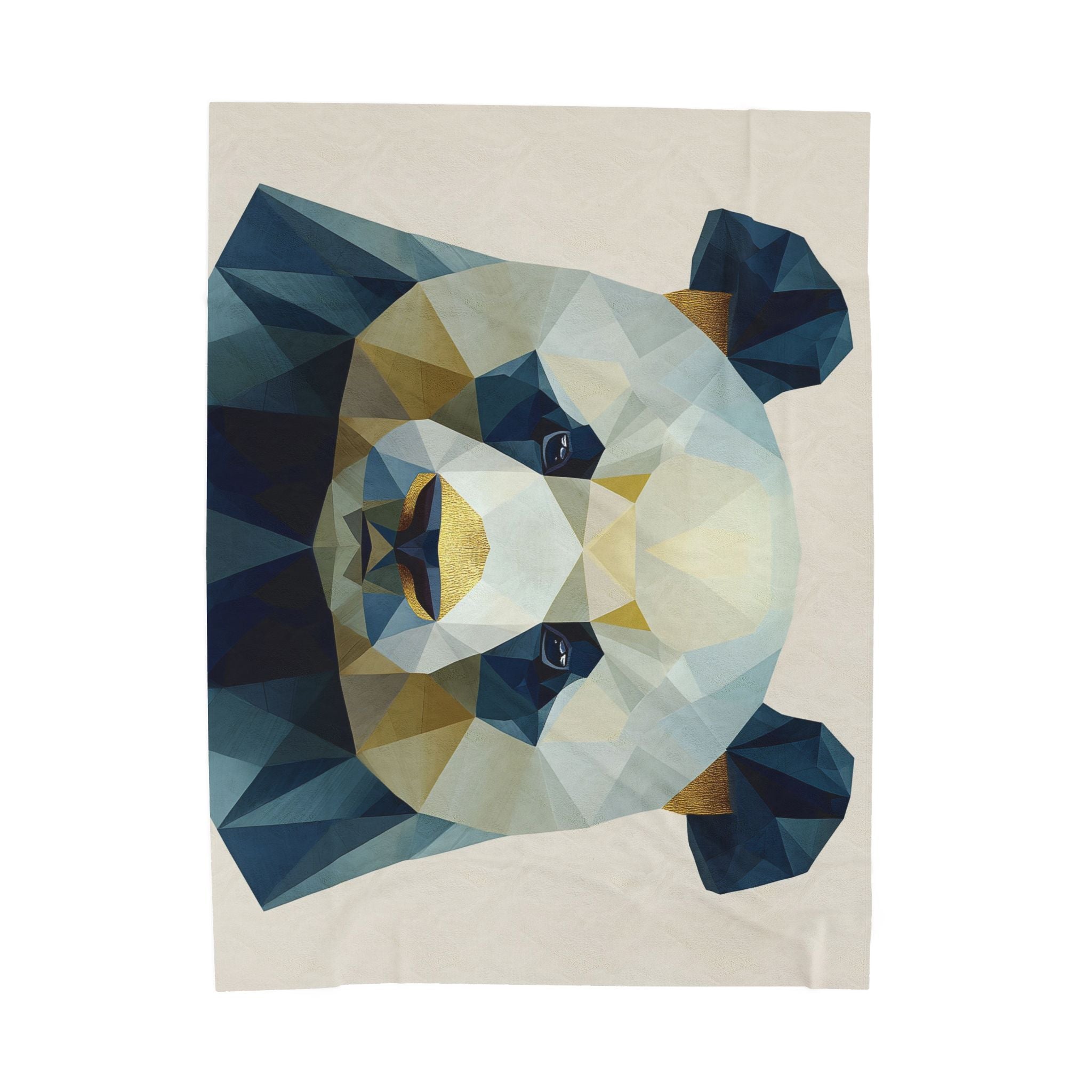 Geometric Panda Blanket : Low-Poly Digital Art, Contemporary Wildlife Illustration   |  Personalized & Custom Orders