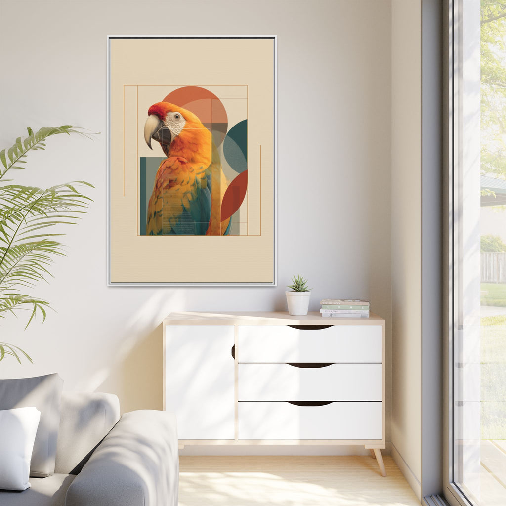 Macaw Geometry: Vibrant Avian Portrait, Modernist Graphic Design   |  Personalized & Custom Orders Available