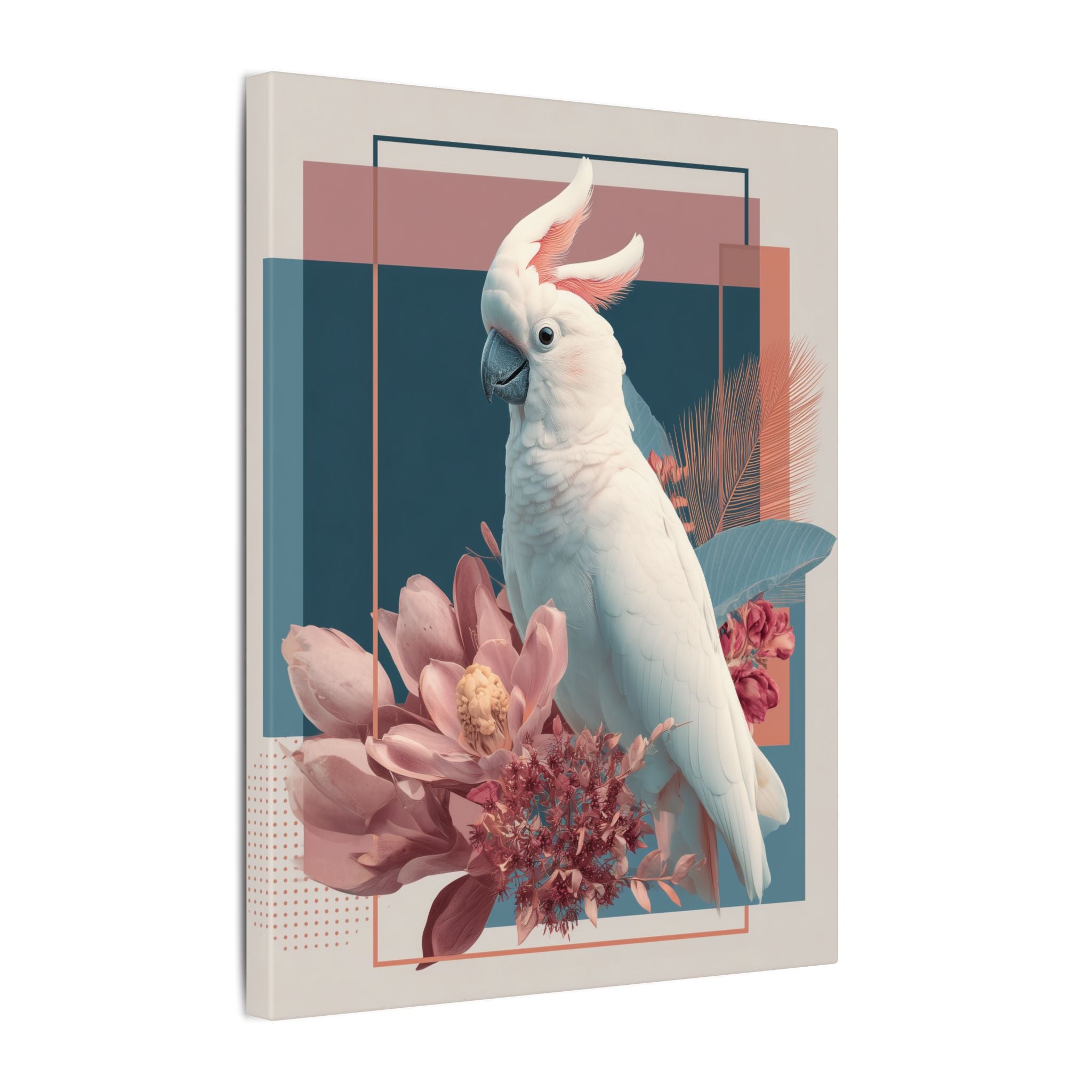 Cockatoo's Geometric Symphony: Digital Wildlife Art, Contemporary Botanical Design   |    Custom Orders Available