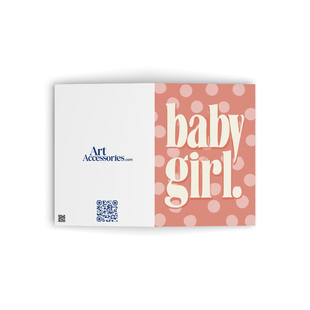 Baby Girl Polka Dot Greeting Card – Newborn Congratulations Card