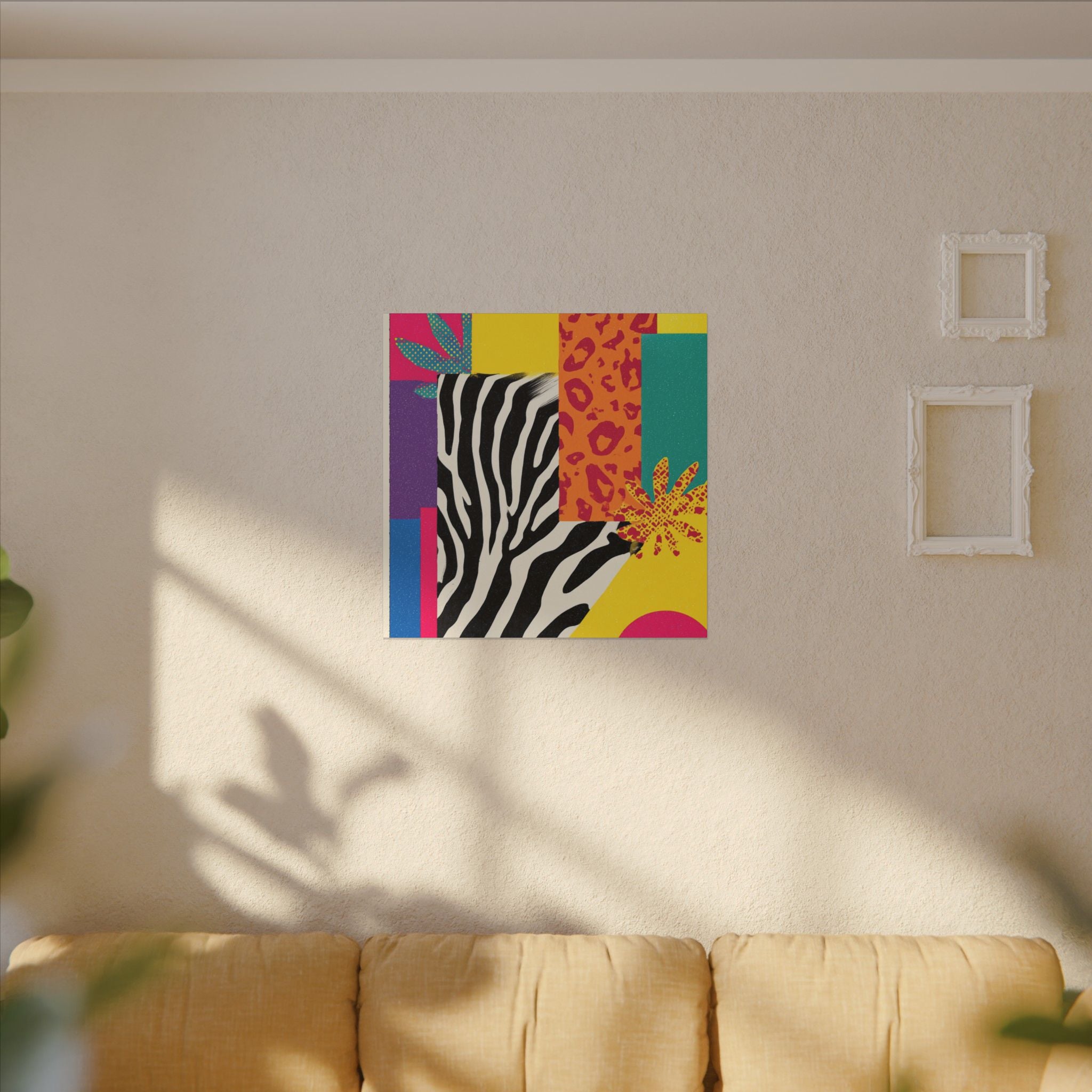 Pop Geometry: Zebra Leopard Fusion, Geometric Color Block, Modern Abstract Design   |   Custom Orders Accepted