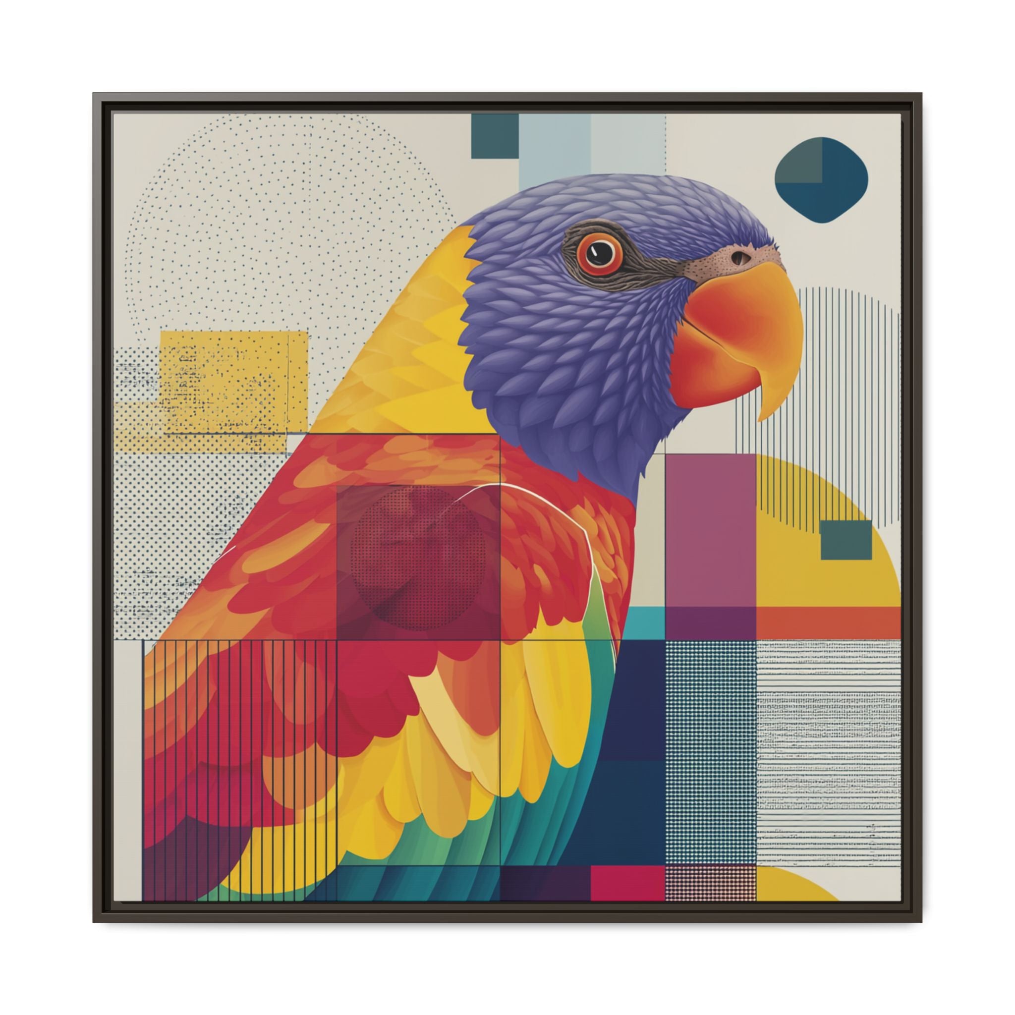 Geometric Parrot: Abstract Wildlife Art, Modern Color Block Design   |  Personalized & Custom Orders Available