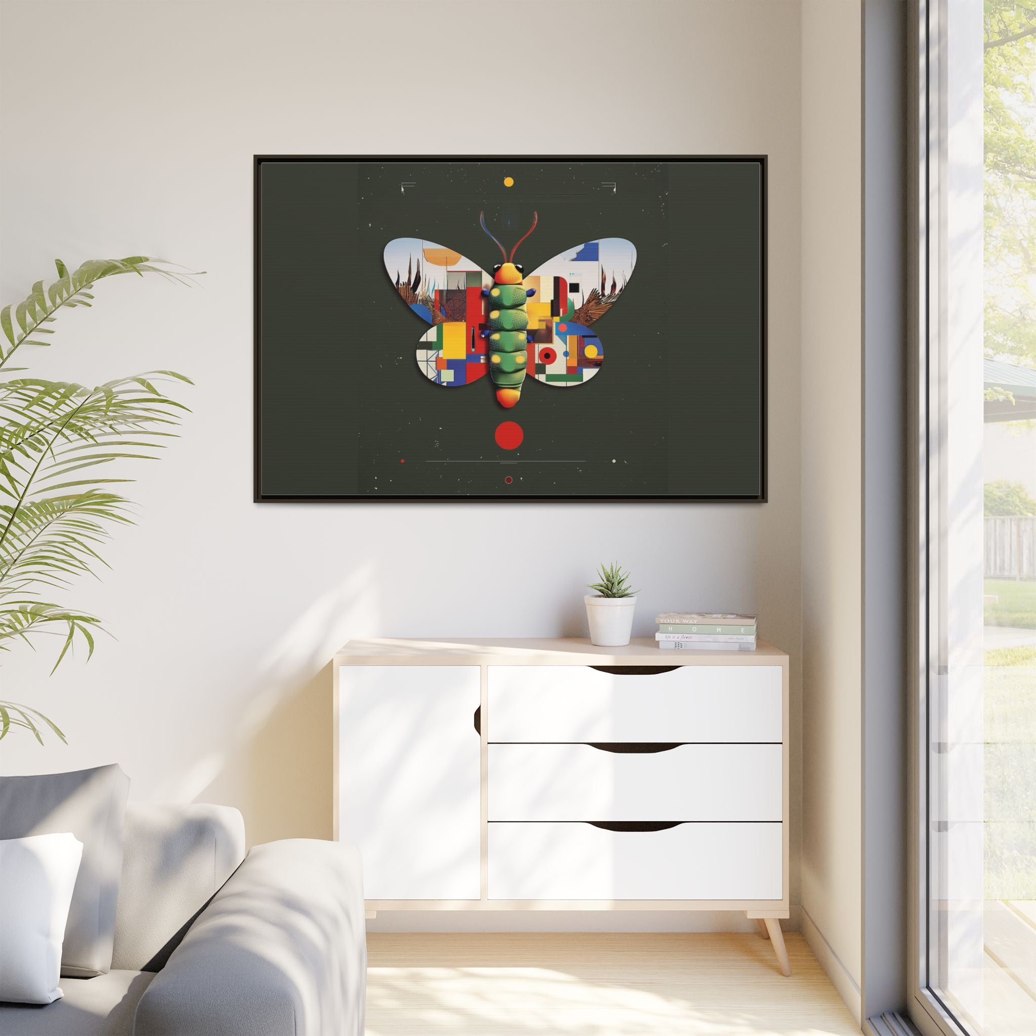 Geometric Butterfly: Bauhaus Digital Mosaic, Technological Nature Composition   |    Custom Orders Available