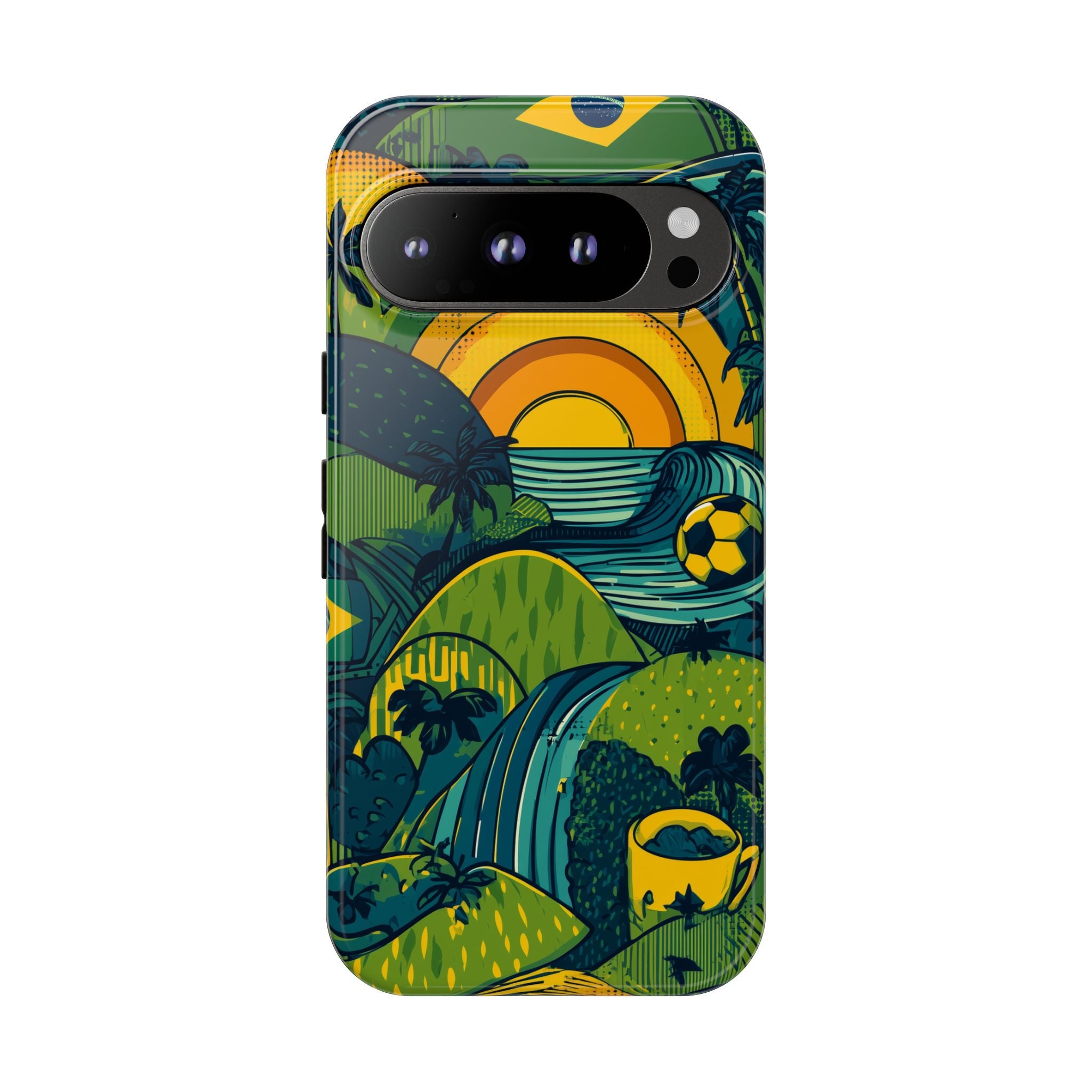 Brazil Tough Cases: Sporty Tropical Phone Case, Fun Beach Vibe Phone Accessory, Summer Travel Gift, Colorful Phone Cover, Casual Style Tech