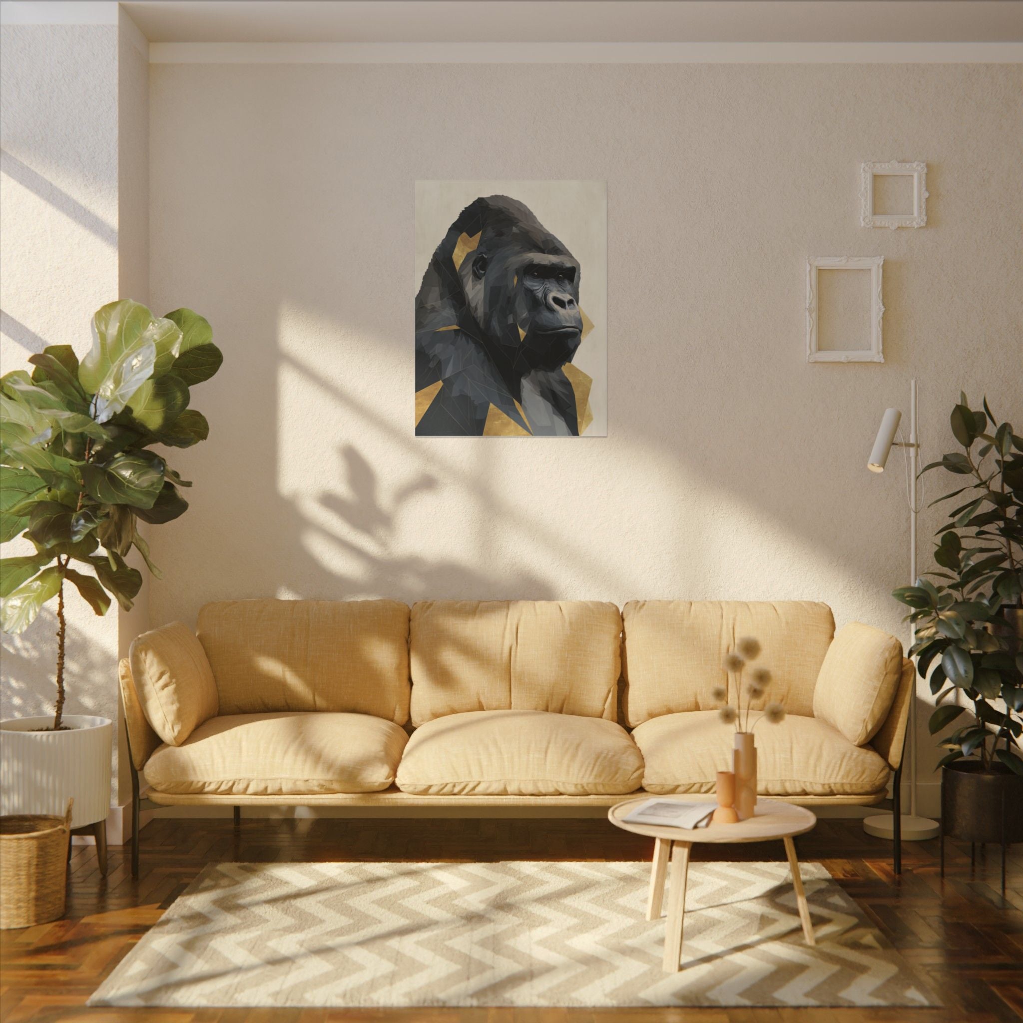 Fractured Primate: Geometric Gorilla Portrait, Low-Poly Animal Art, Modern Wildlife Visualization   |  Personalized & Custom Orders