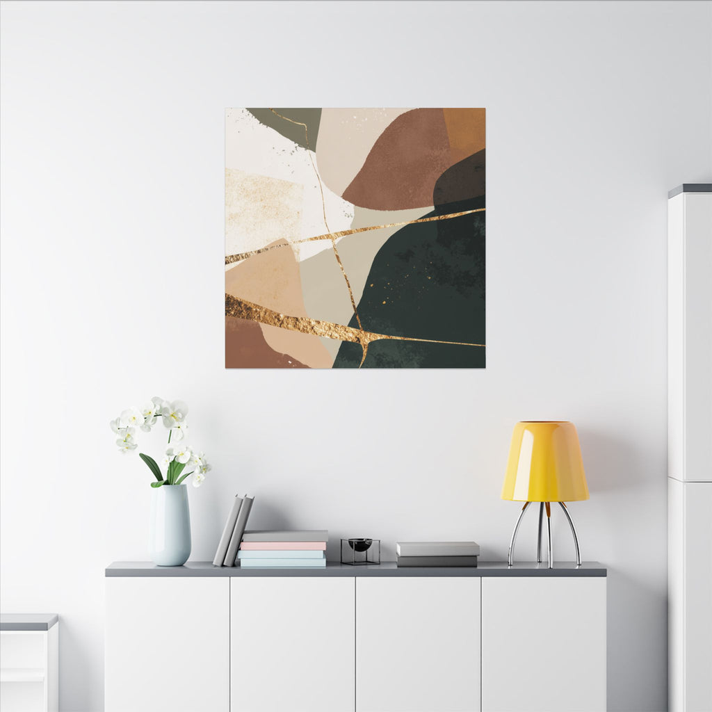 Canvas Print, Abstract Earthy Gold Wall Art, Modern Designer Home Decor, Stretched Matte Canvas; Thick, Multi-Size, Office Decor