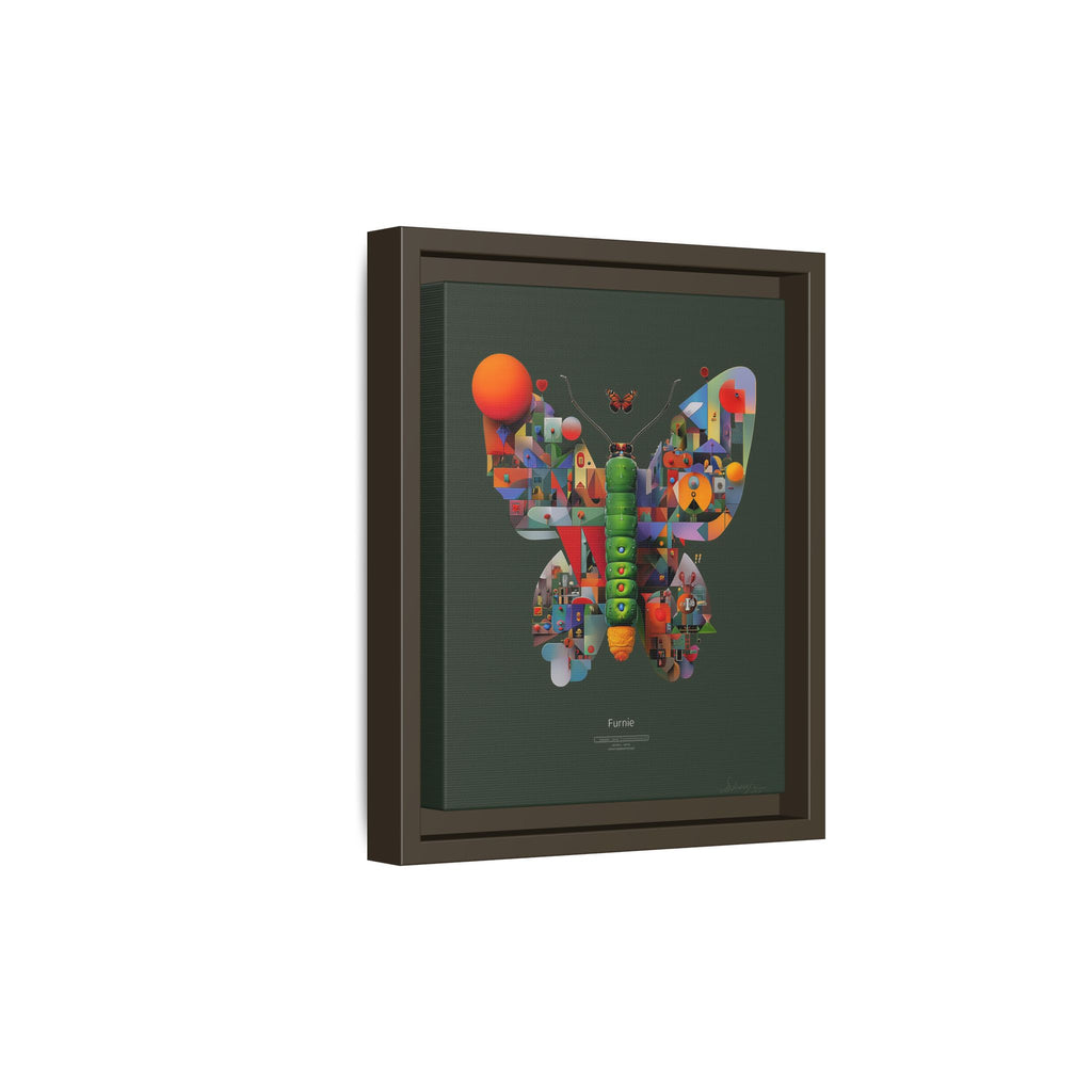 Geometric Metamorphosis Framed Print : Digital Cubist Butterfly, Urban Abstract Composition   |   Custom Orders Available