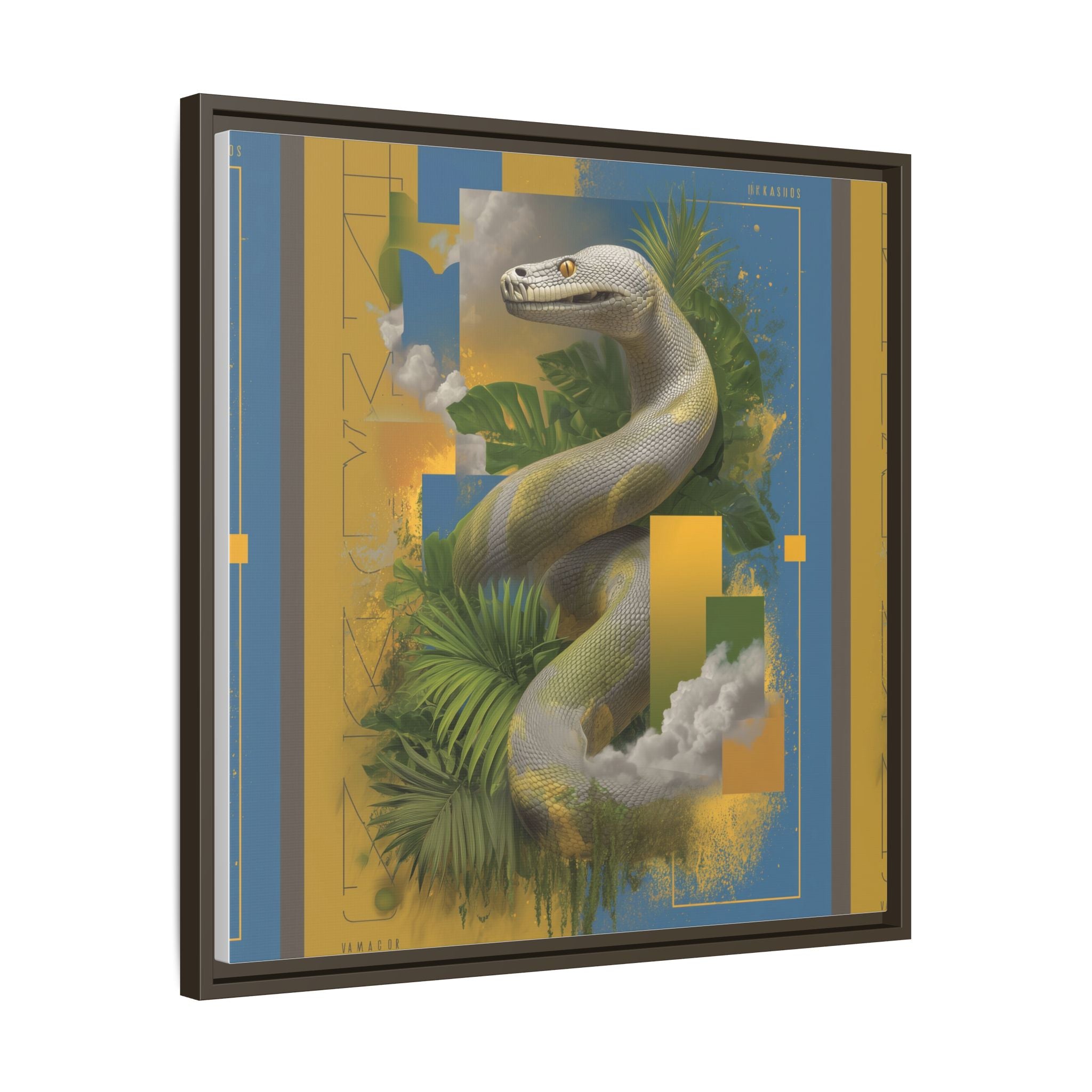 Serpent of Surreal Geometries: Tropical Hyperrealism, Digital Snake Illustration   |    Custom Orders Available