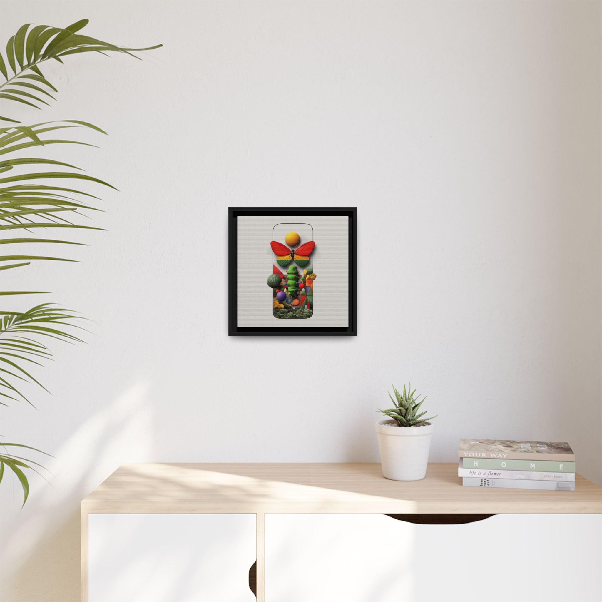Metamorphosis Framed Print : Geometric Nature Transformation, Vibrant Butterfly Composition   |  Personalized & Custom Orders Available