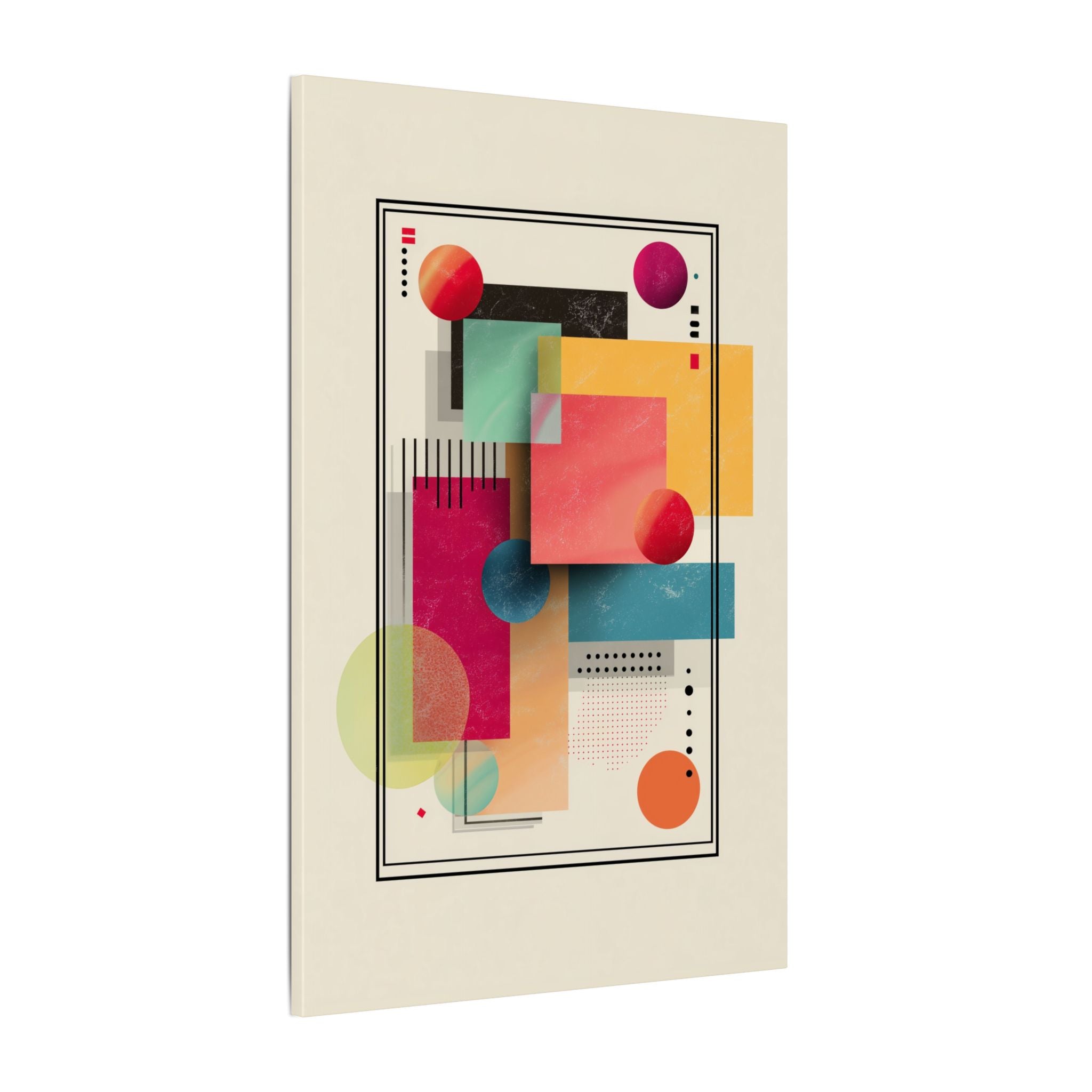 Geometric Dynamism: Bauhaus Abstraction, Translucent Shapes, Modernist Composition   |   Custom Orders Accepted