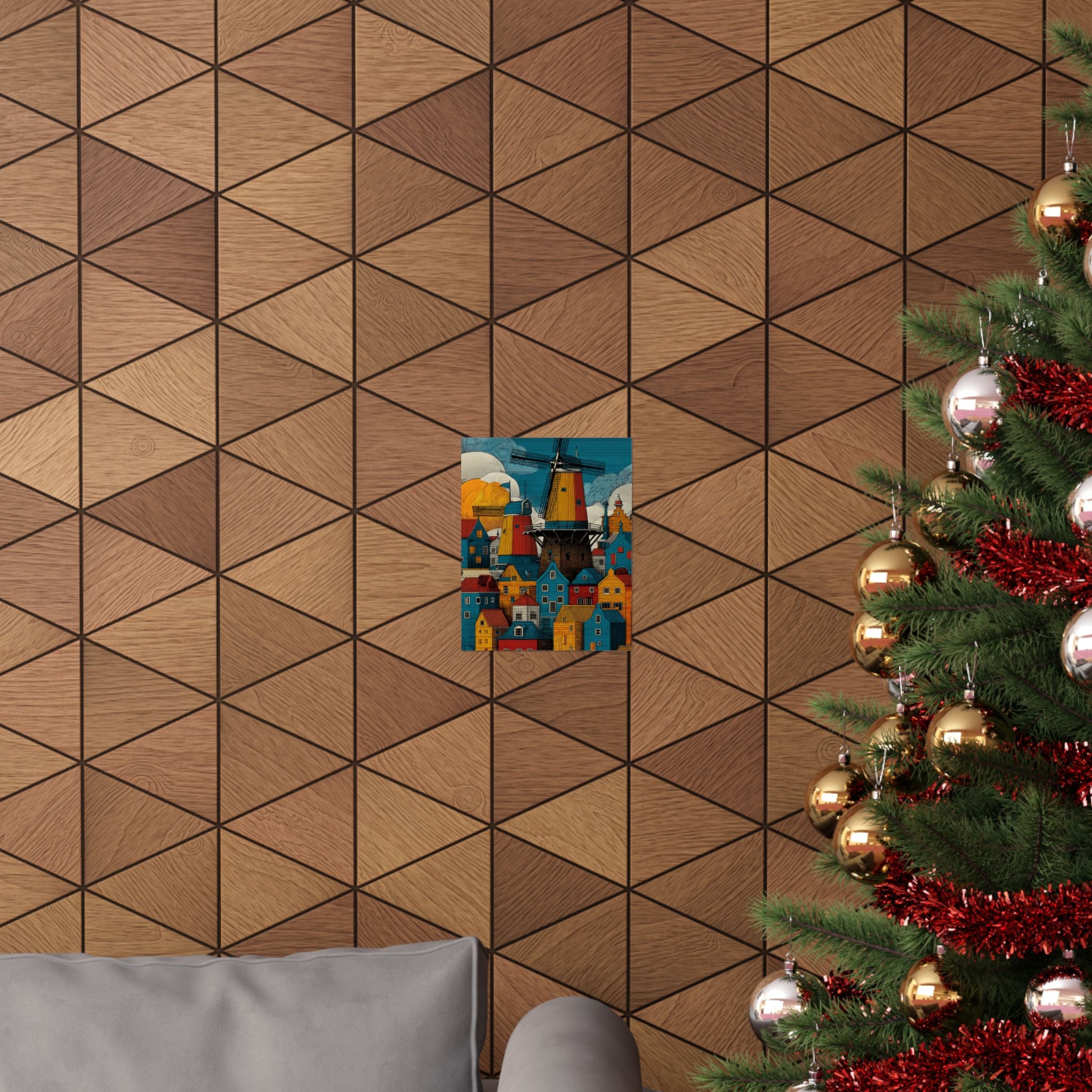 Colorful Windmill Art Print, Home Decor, Vintage Poster, Landscape Wall Art, Gift for Housewarming, Dutch Art Decoration