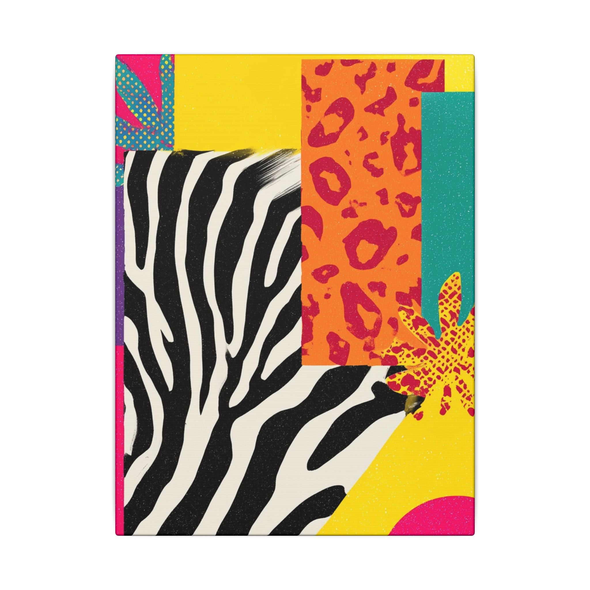 Copy of Pop Geometry: Zebra Leopard Fusion, Geometric Color Block, Modern Abstract Design   |   Custom Orders Accepted