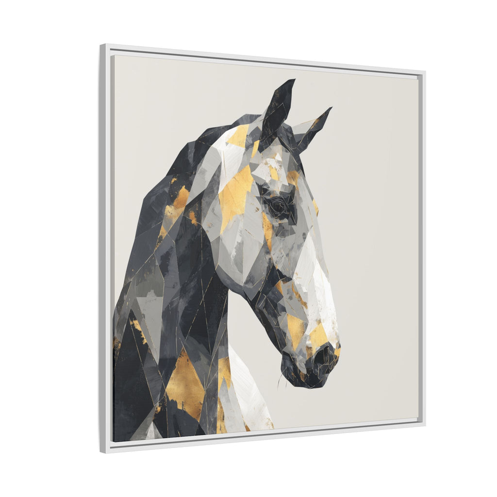 Equine Geometrica: Contemporary Cubist Horse, Metallic Abstract Portrait   |  Personalized & Custom Orders Available