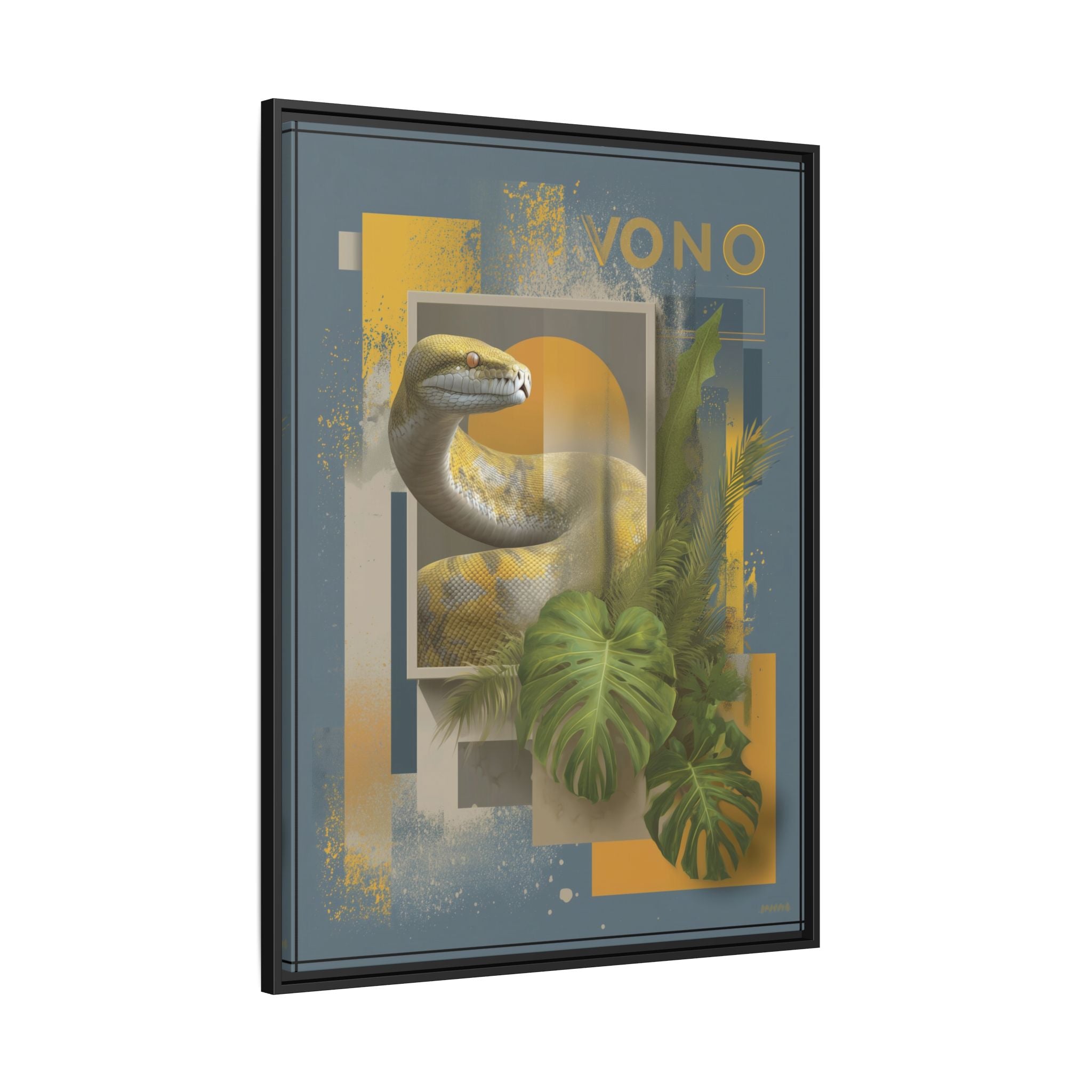 Serpent of Geometric Dimensions: Tropical Vono Design, Abstract Wildlife Art   |  Personalized & Custom Orders Available