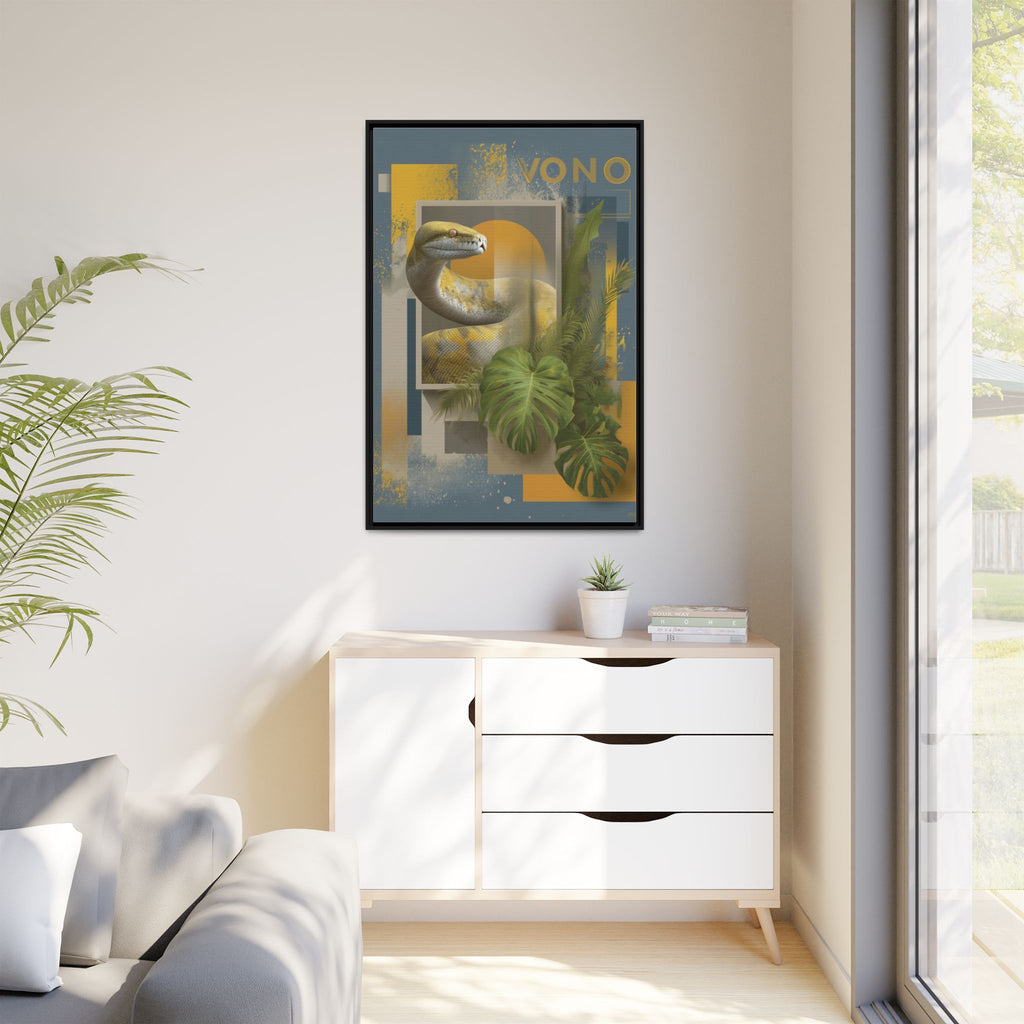 Serpent of Geometric Dimensions: Tropical Vono Design, Abstract Wildlife Art   |  Personalized & Custom Orders Available