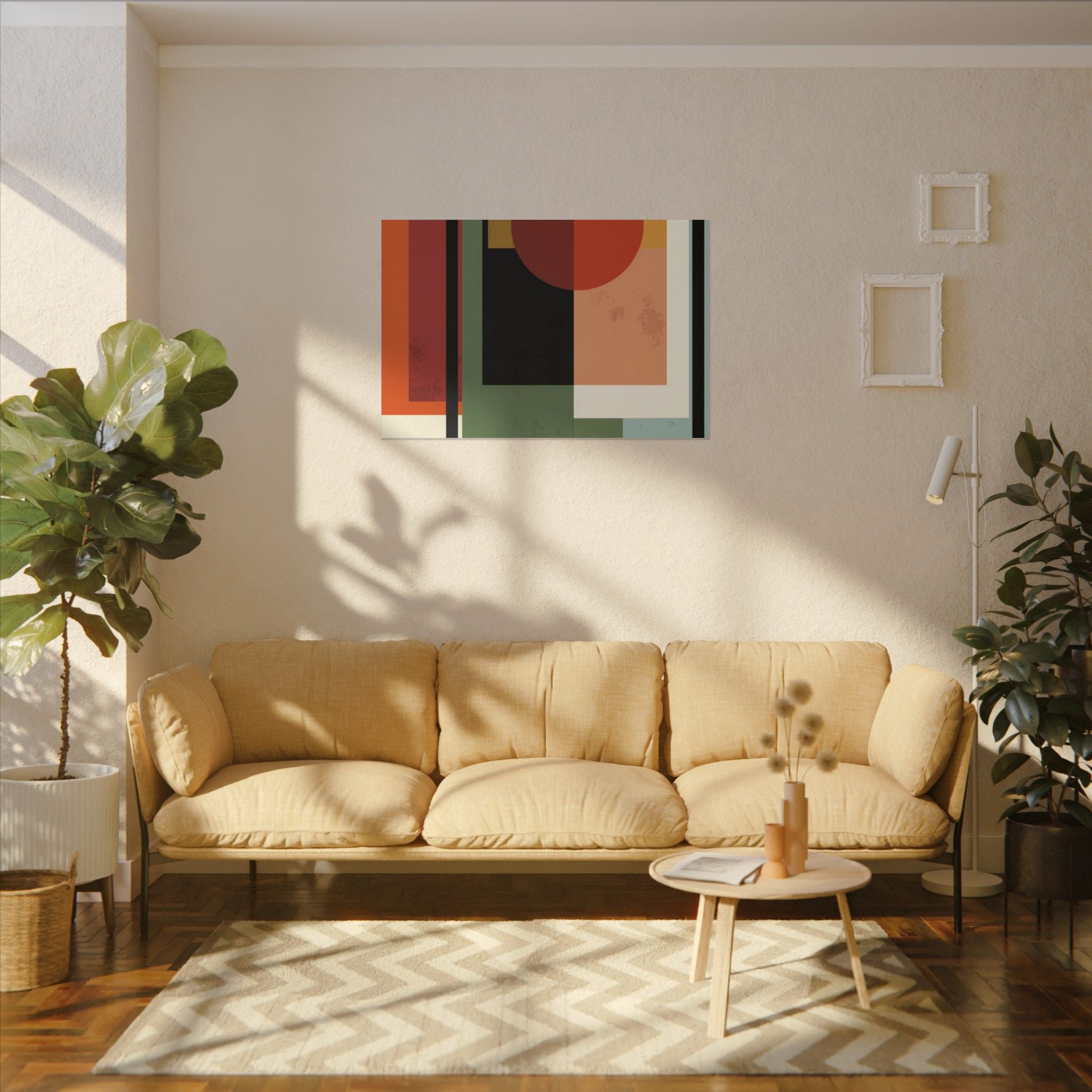 Geometric Harmony: Bauhaus Inspired Design, Mid-Century Modern Composition, Abstract Rectangular Layers   |   Custom Orders Accepted