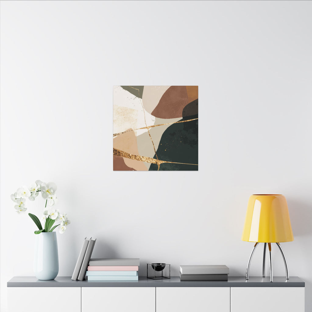 Canvas Print, Abstract Earthy Gold Wall Art, Modern Designer Home Decor, Stretched Matte Canvas; Thick, Multi-Size, Office Decor