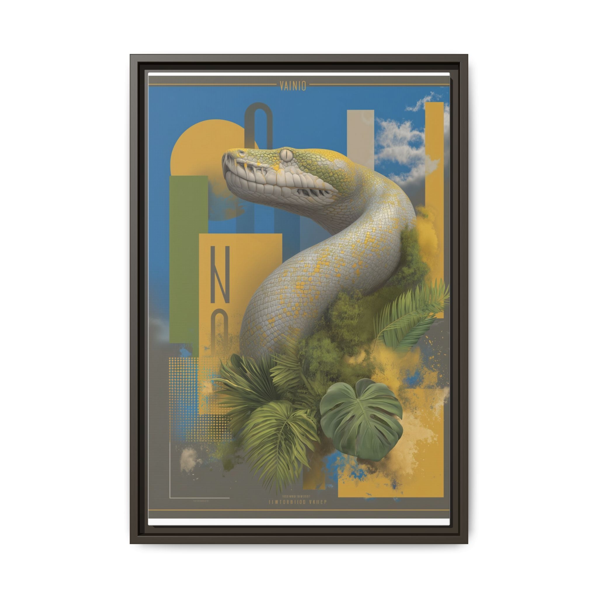 Serpent's Geometry: Tropical Anaconda Graphic Design, Modern Wildlife Illustration   |  Personalized & Custom Orders Available
