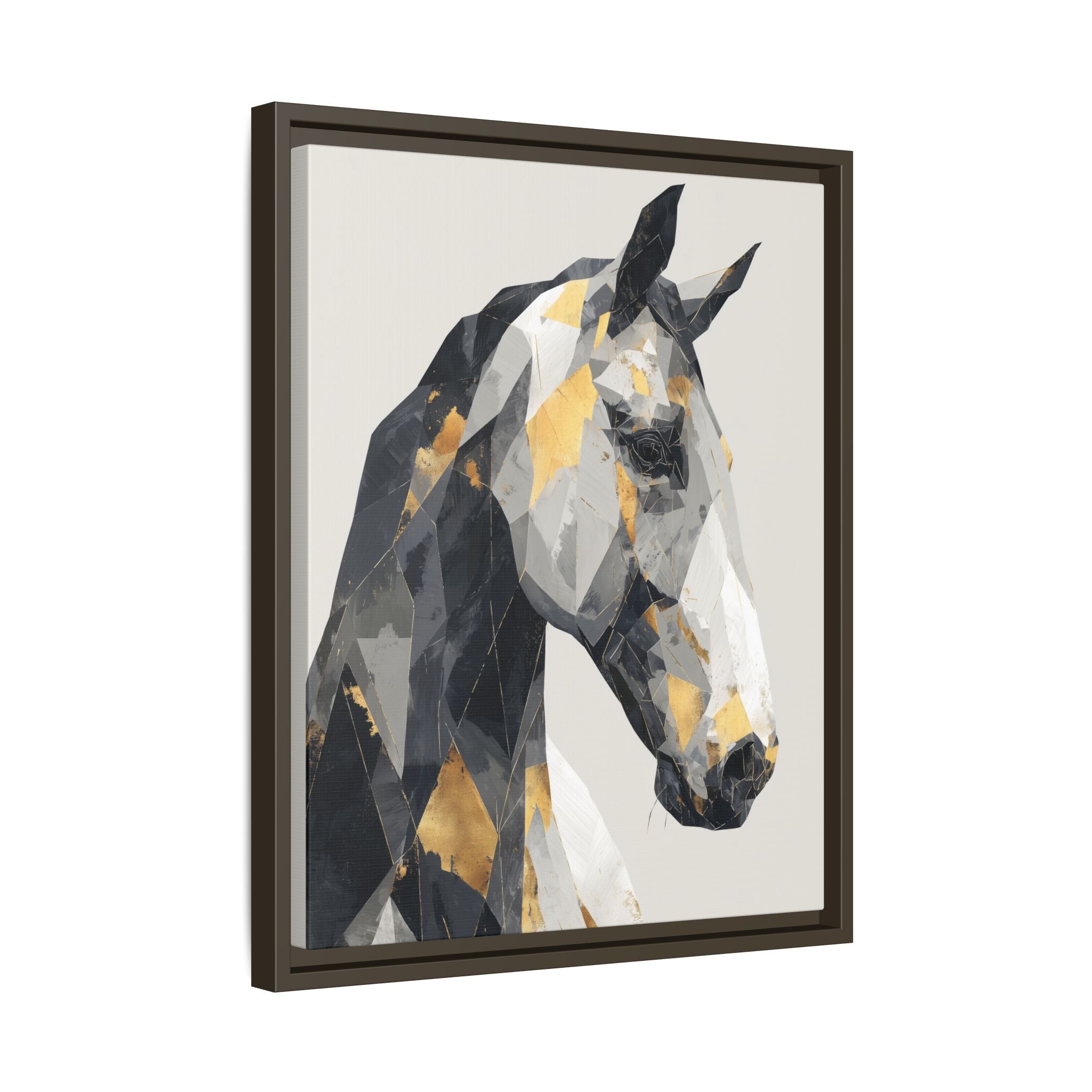 Equine Geometrica: Contemporary Cubist Horse, Metallic Abstract Portrait   |  Personalized & Custom Orders Available