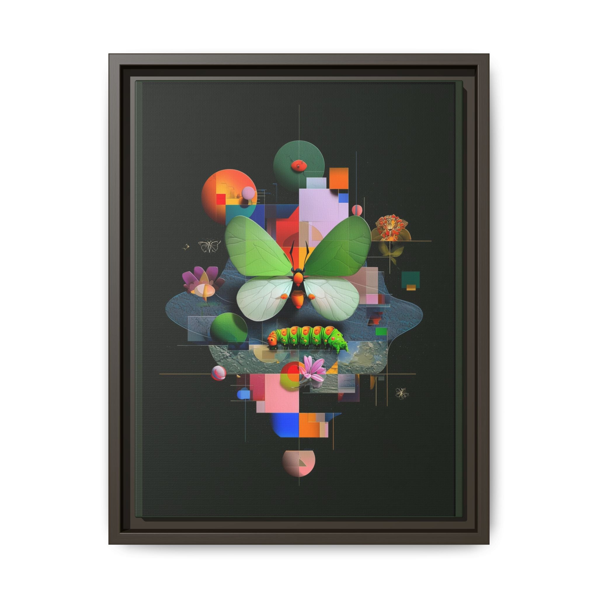 Metamorphosis Geometry Framed Print : Digital Nature Synthesis, Butterfly Abstraction   |  Personalized & Custom Orders Available