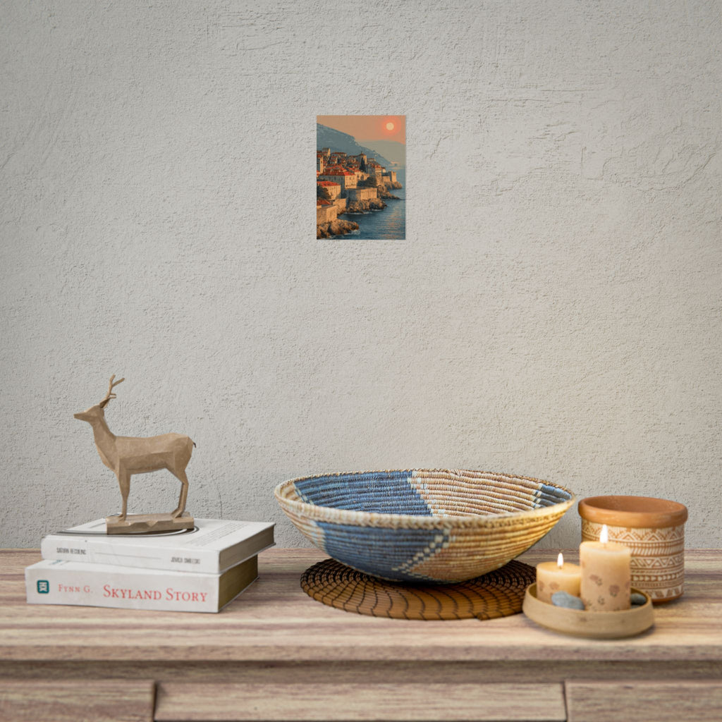 Dubrovnik's Golden Hour: Medieval Coastal Cityscape, Adriatic Sunset Panorama   |    Custom Orders Available