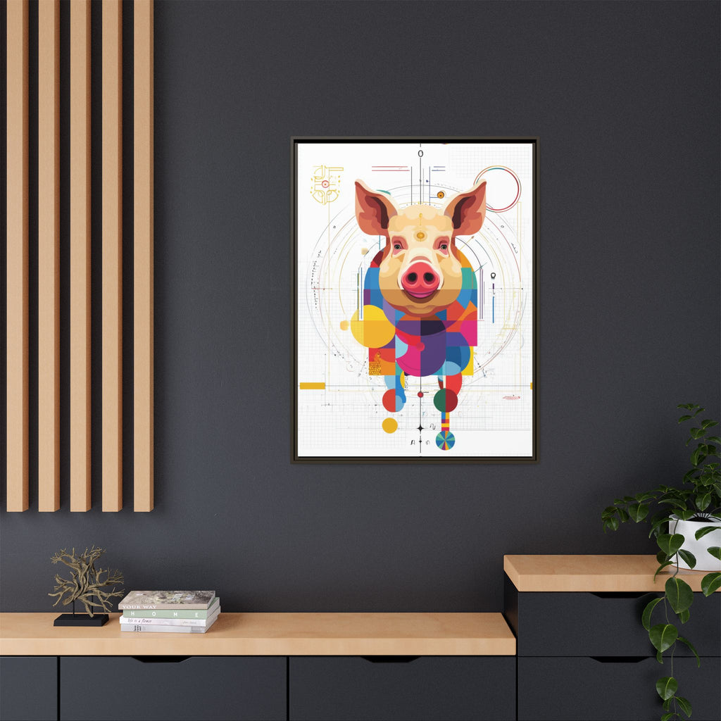 Geometric Pig: Digital Cubist Portrait, Mathematical Animal Abstraction   |    Custom Orders Available