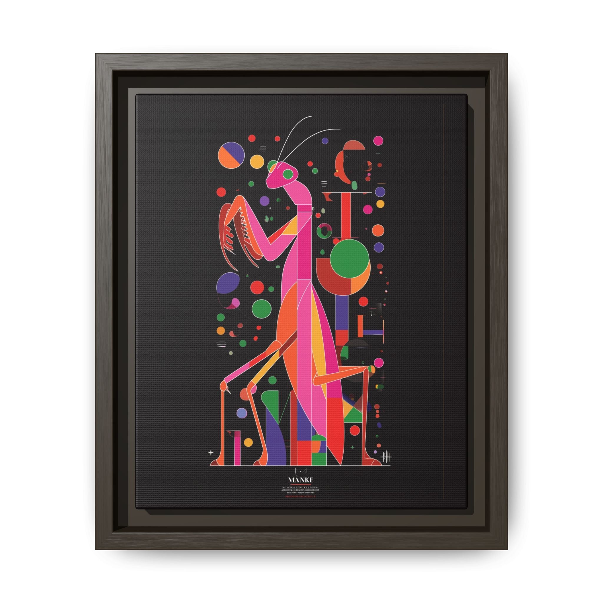 Mantis Geometrica Framed Print : Cubist Insect Design, Vibrant Graphic Poster Art   |   Custom Orders Available